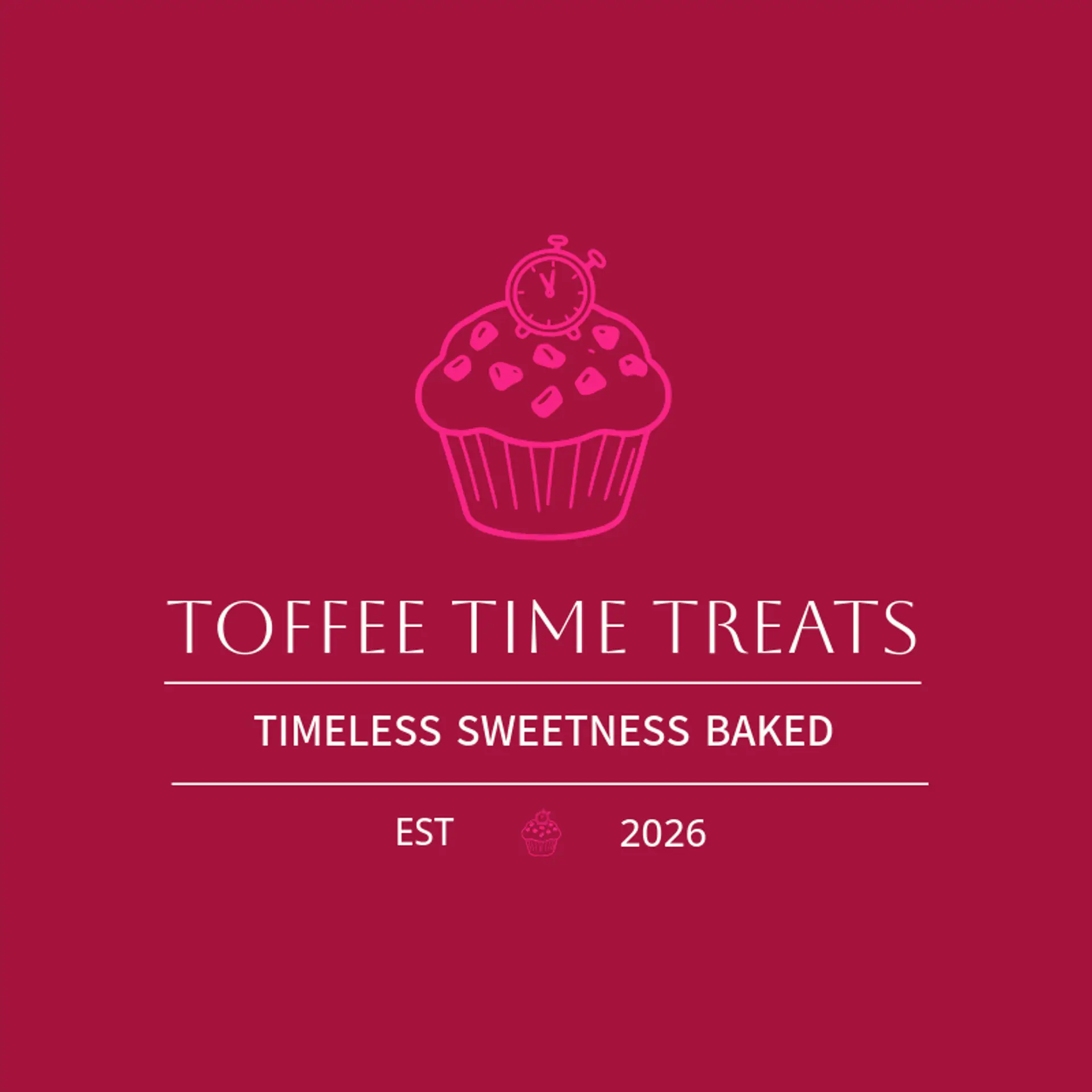 Toffee Time Treats logo for cupcake
