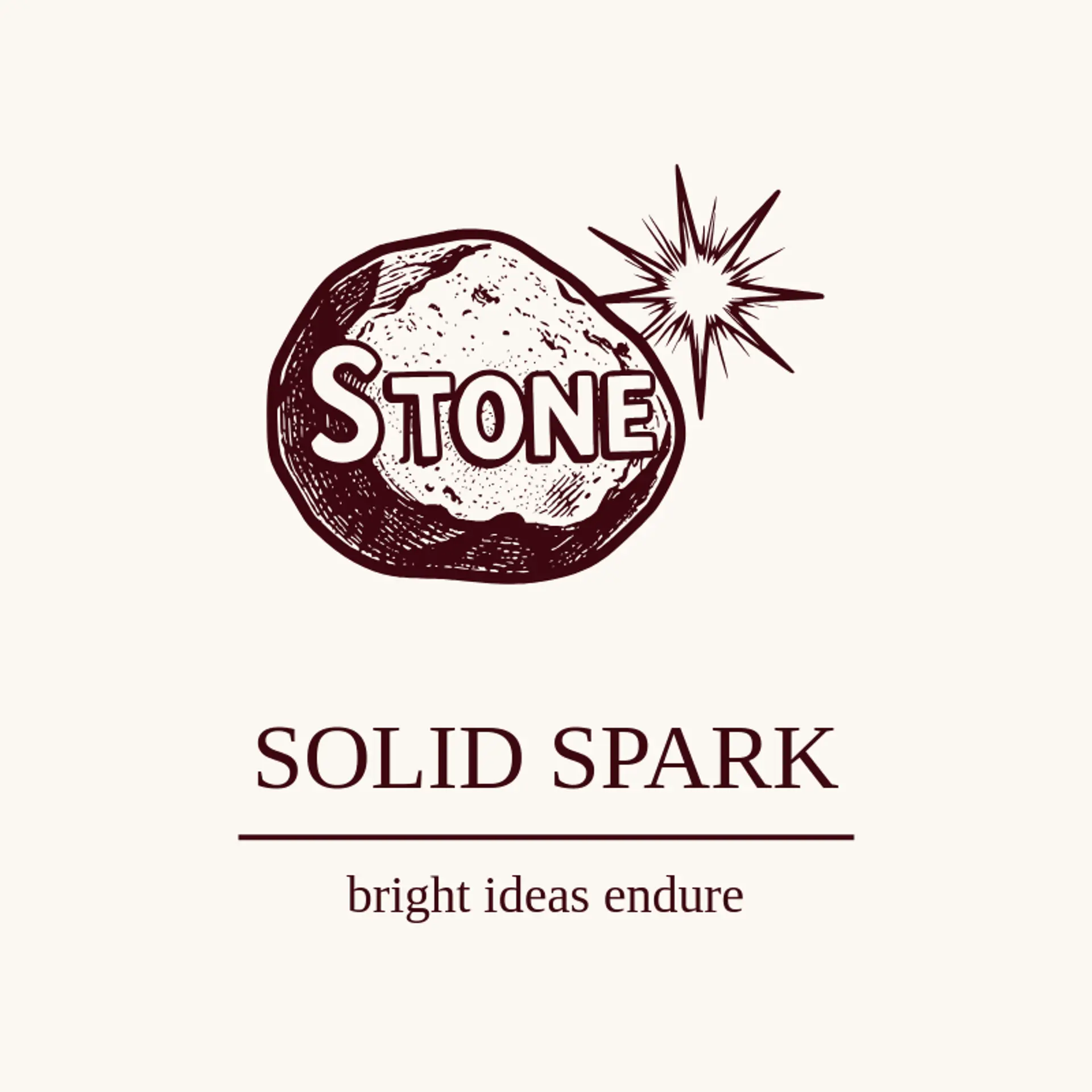 Solid Spark logo for stone