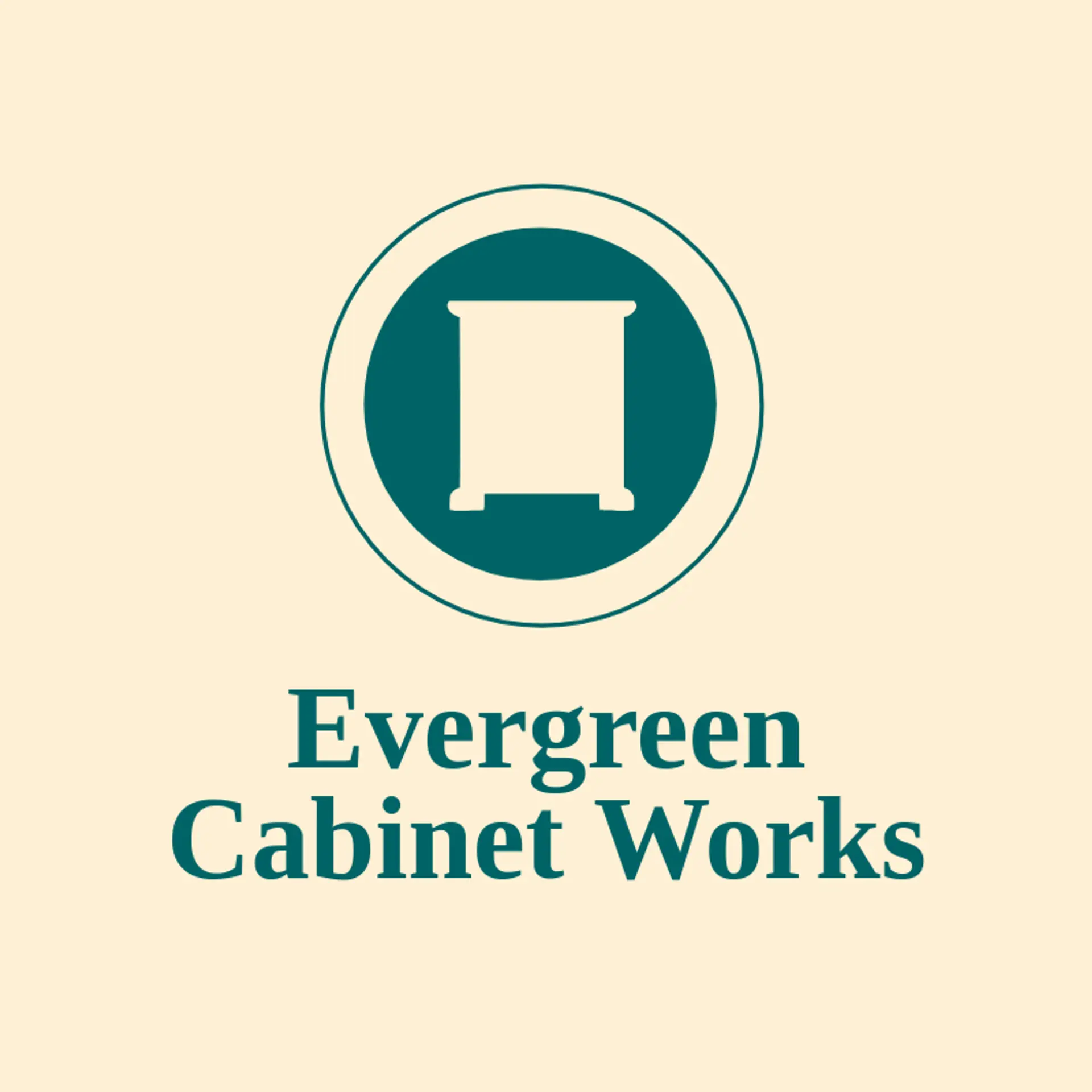 Evergreen Cabinet Works logo for cabinet