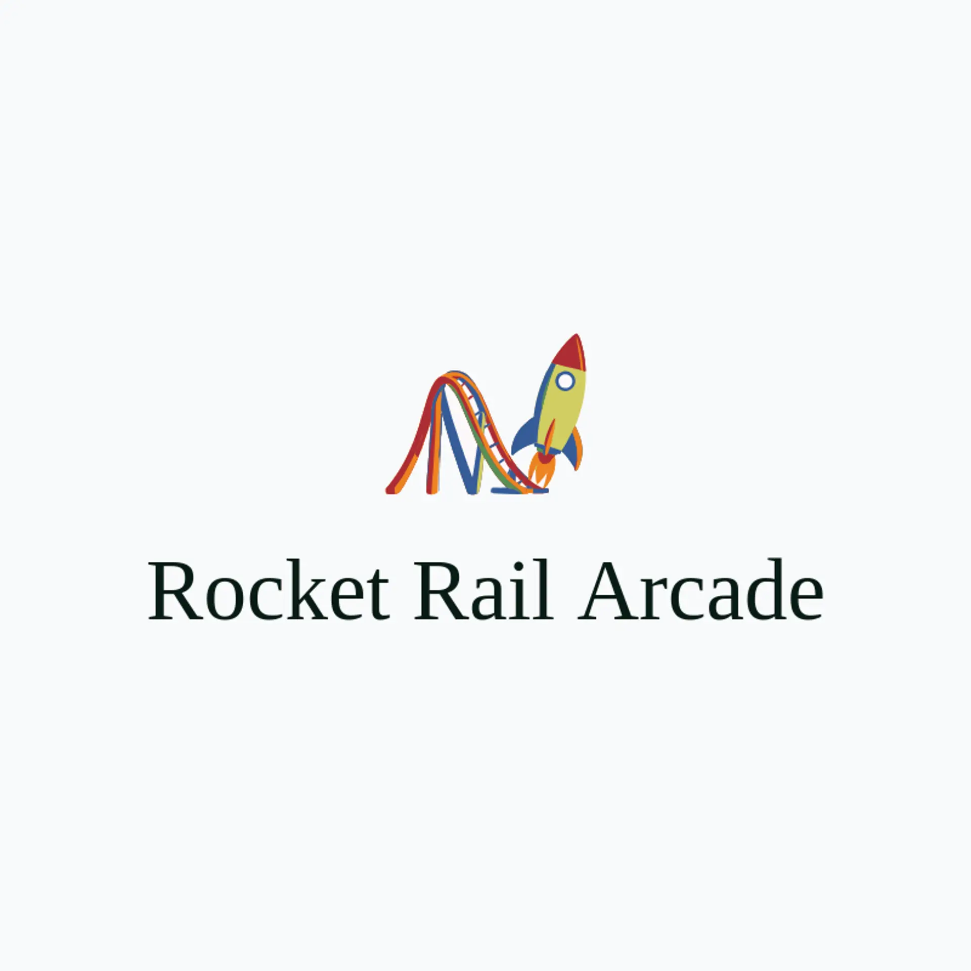 Rocket Rail Arcade logo for roller coaster