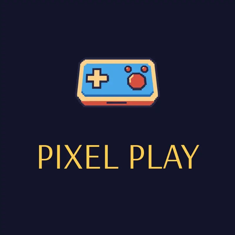 The Twitch name Pixel Play as a branded logo with a color icon