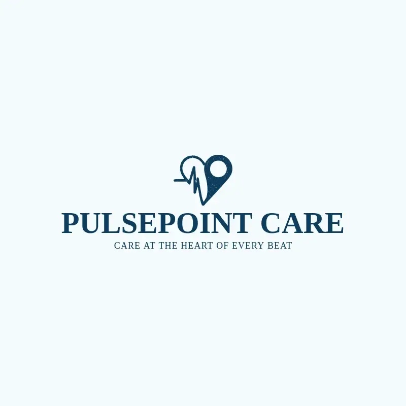 The hospital name PulsePoint Care as a branded logo with a single color icon
