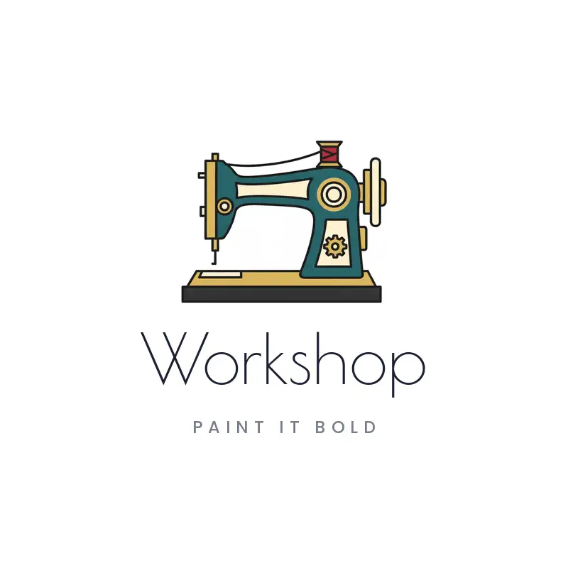 Sewing machine craft logo