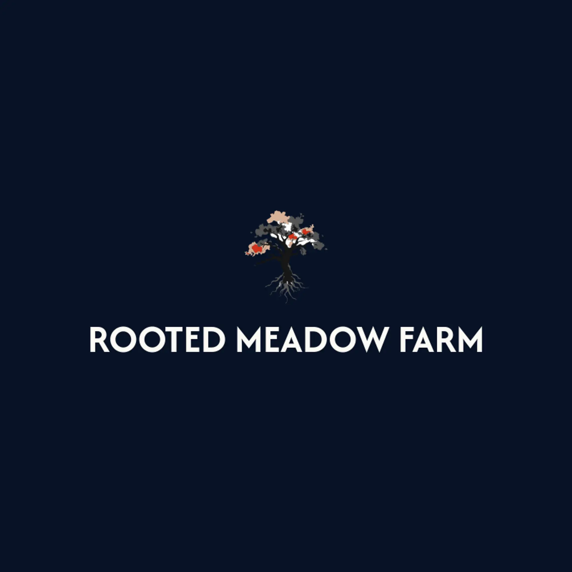 Rooted Meadow Farm logo for roots