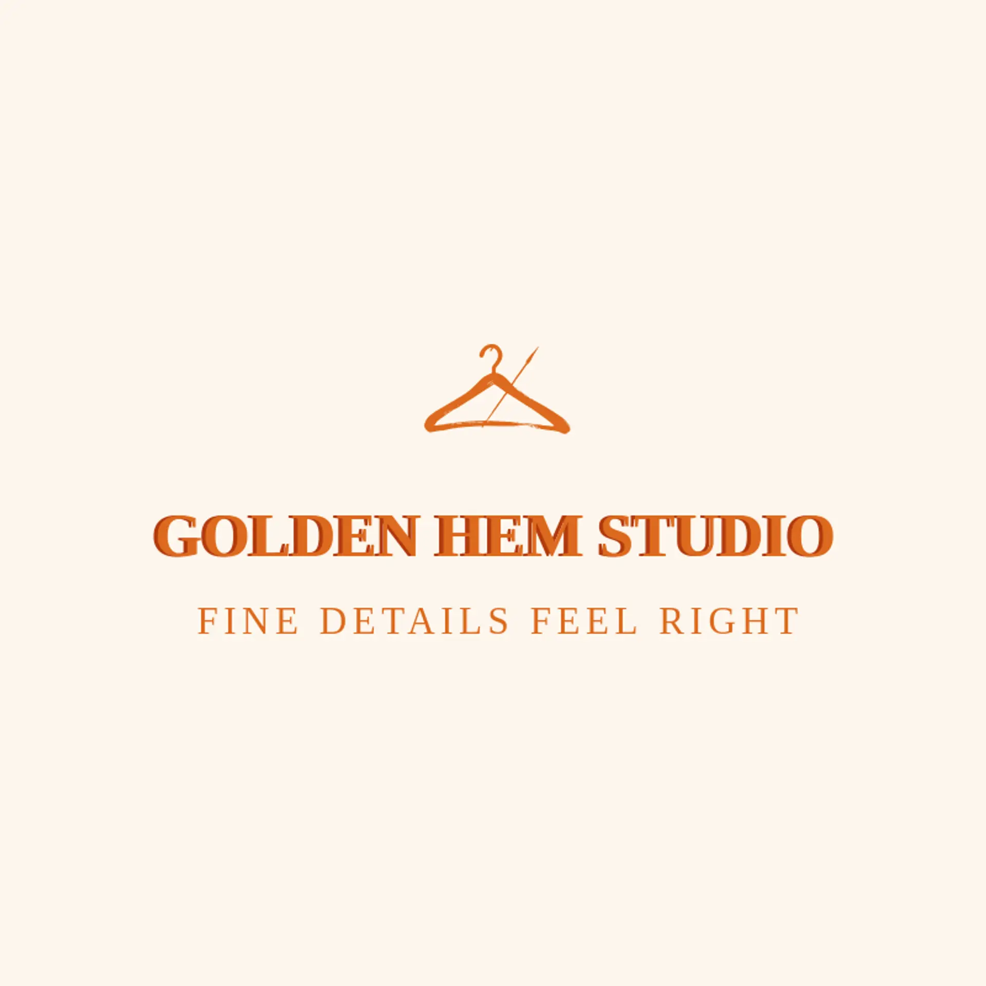 Golden Hem Studio logo for hanger