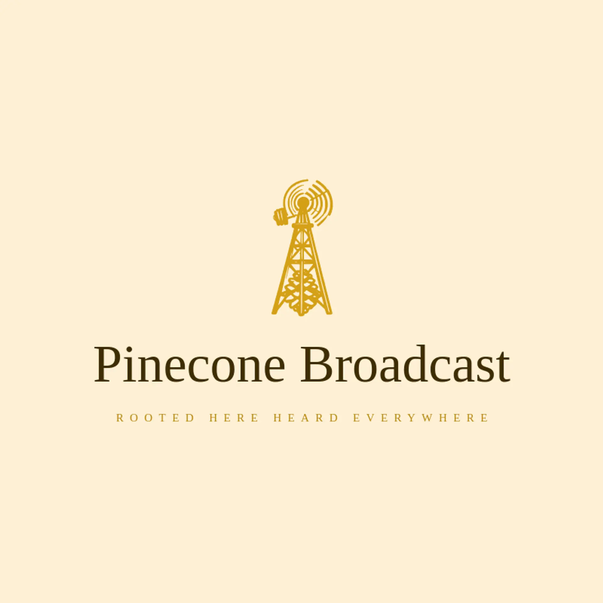 Pinecone Broadcast logo for radio station