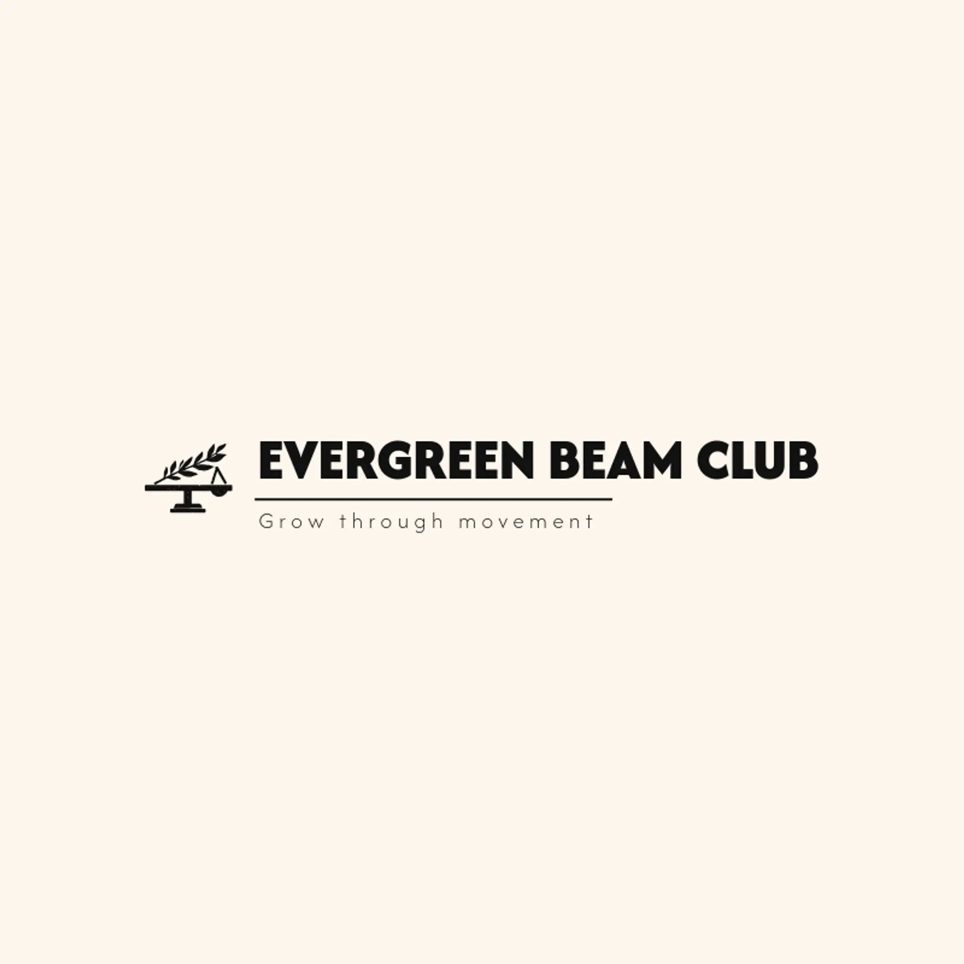 Evergreen Beam Club logo for gymnastics