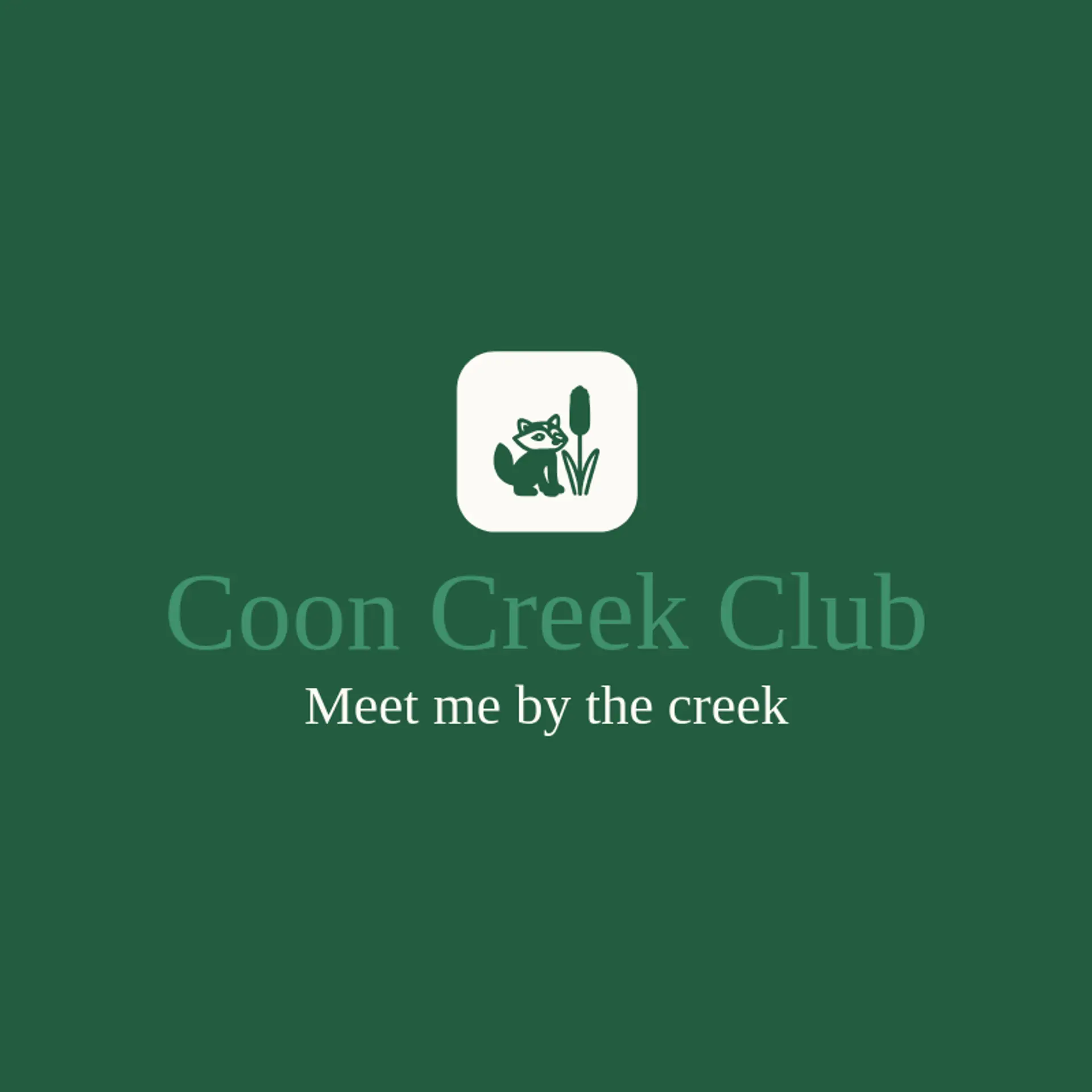 Coon Creek Club logo for raccoon