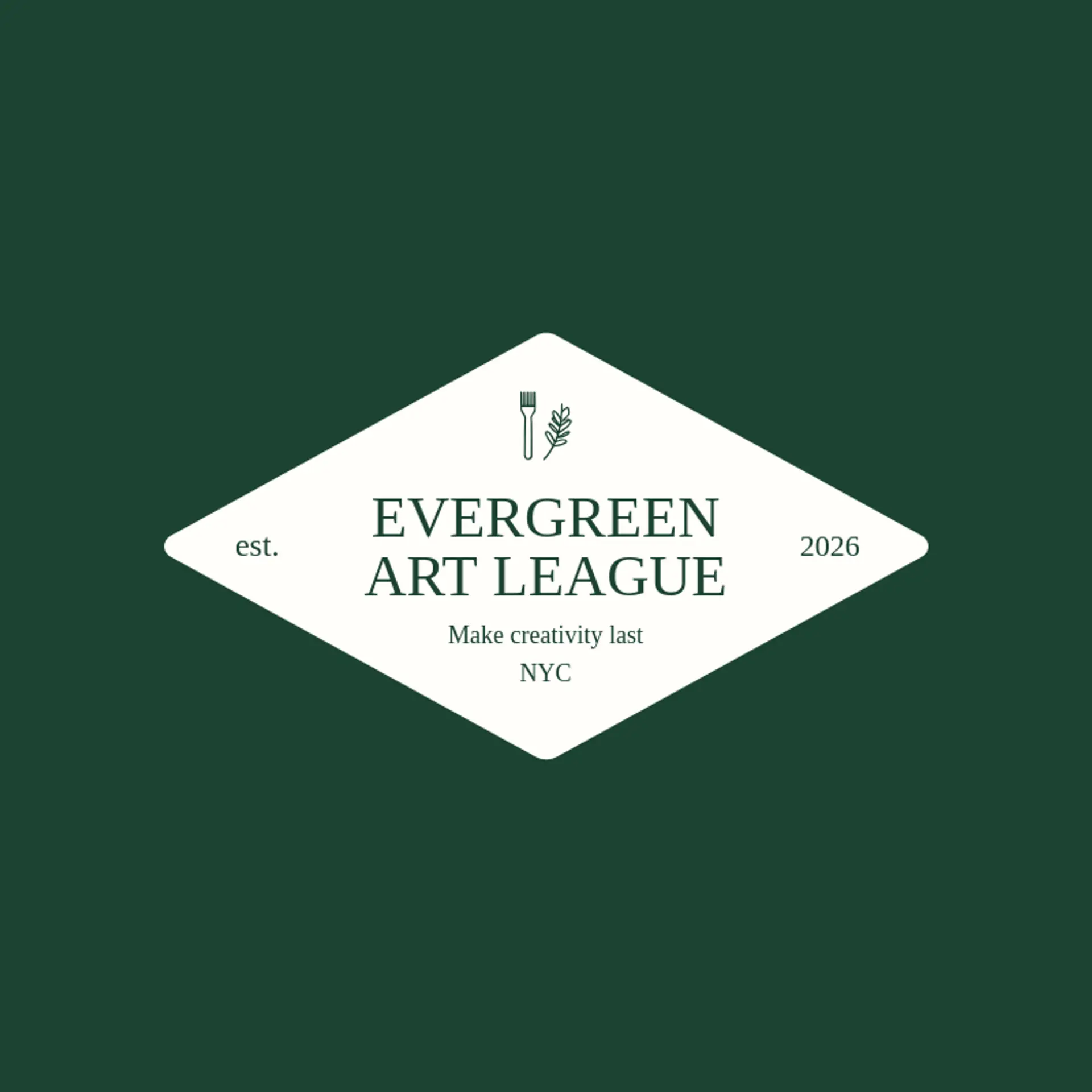 Evergreen Art League logo for artistic