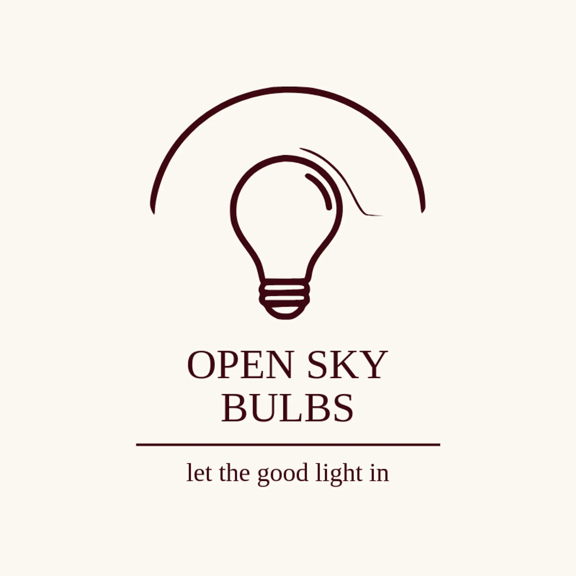 Open Sky Bulbs logo for lightbulb