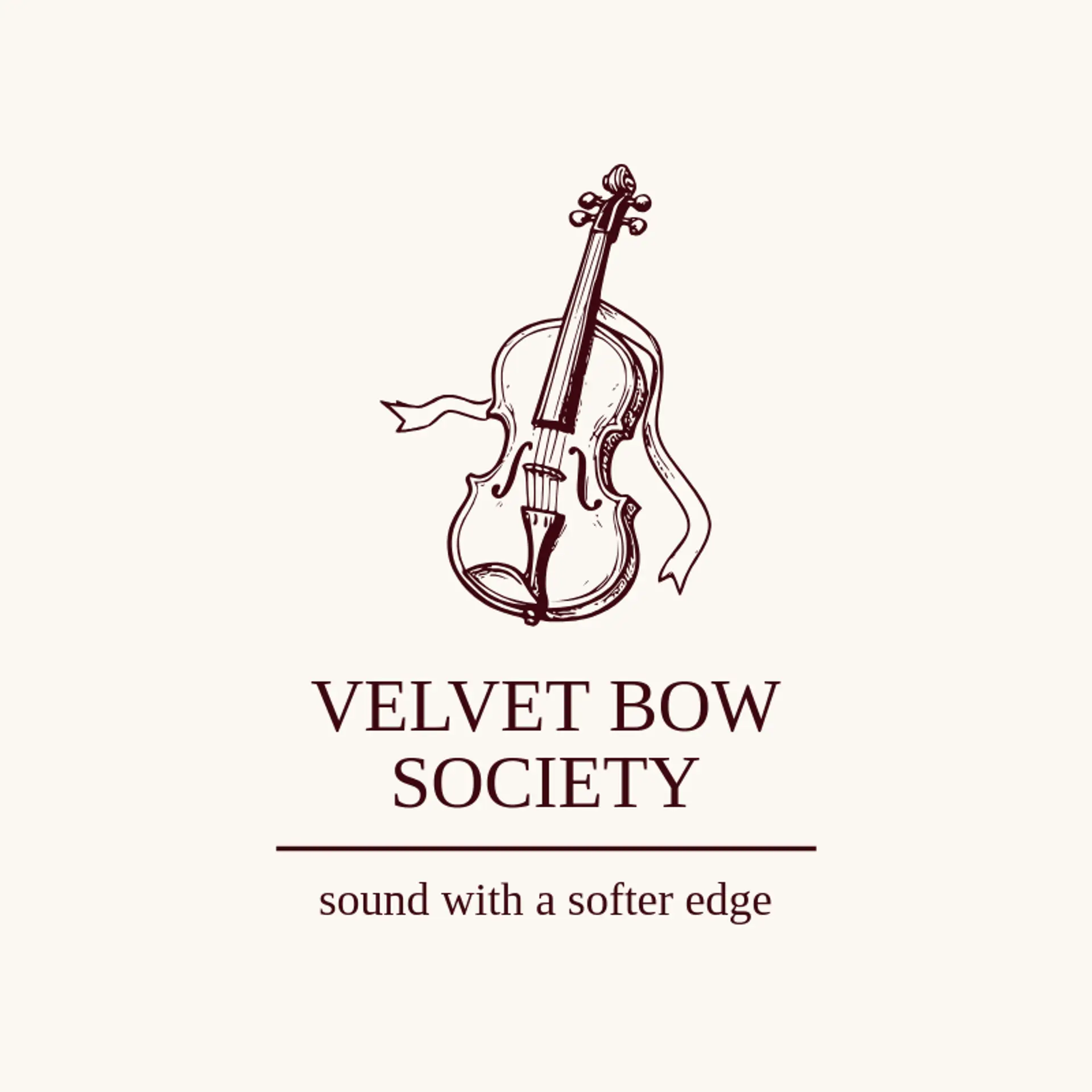 Velvet Bow Society logo for violin