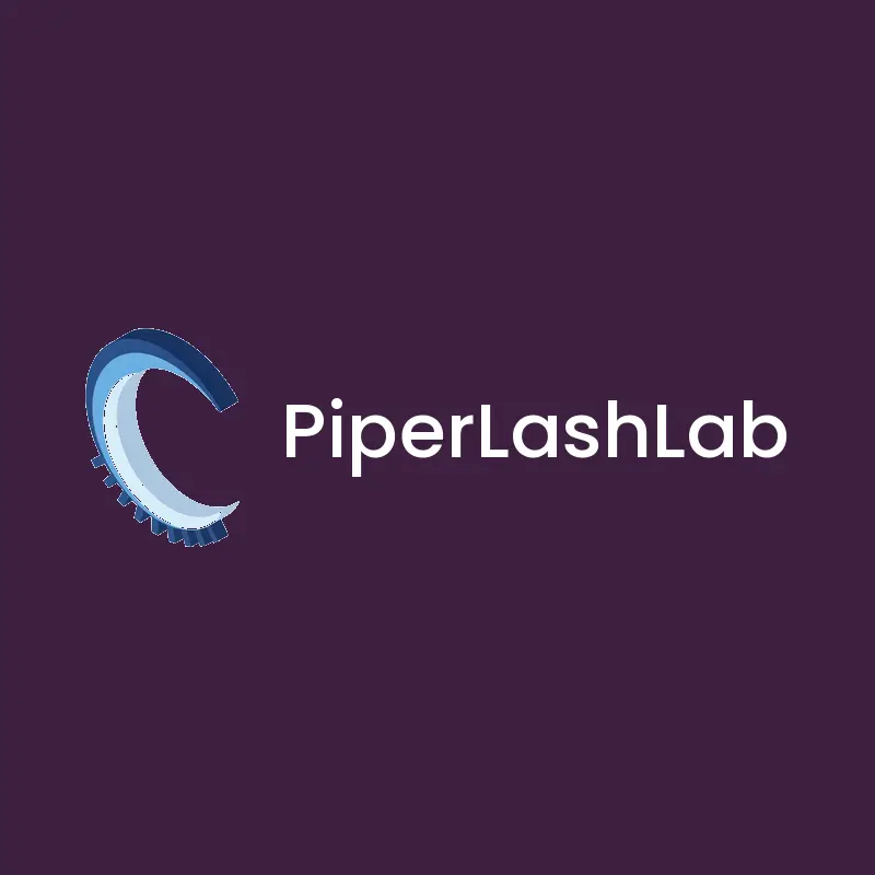 Eyelash and eyebrow moon lash logo in an isometric style
