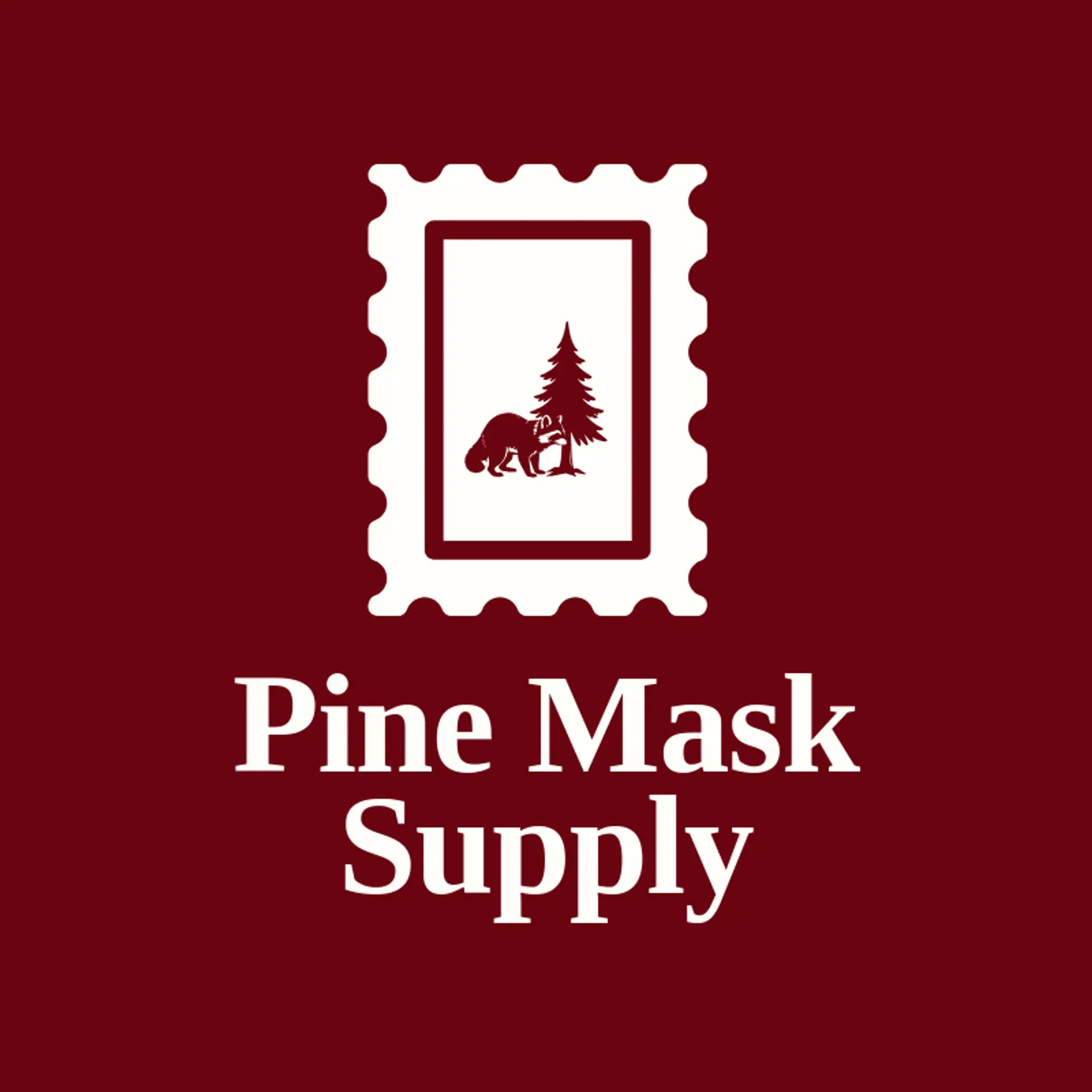 Pine Mask Supply logo for raccoon