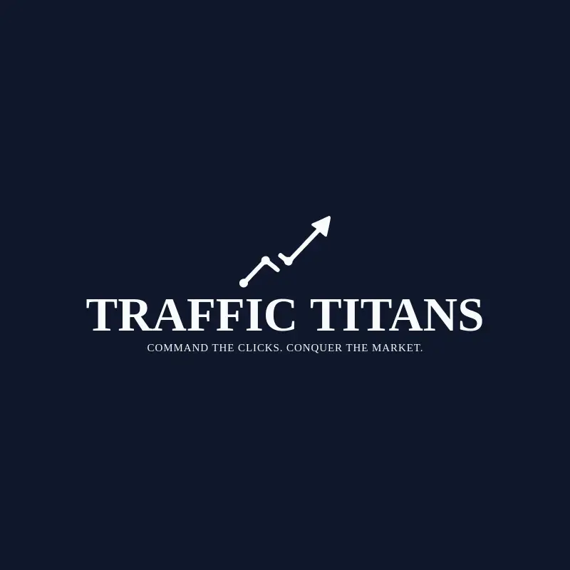 The digital marketing company name Traffic Titans as a branded logo with a single color icon