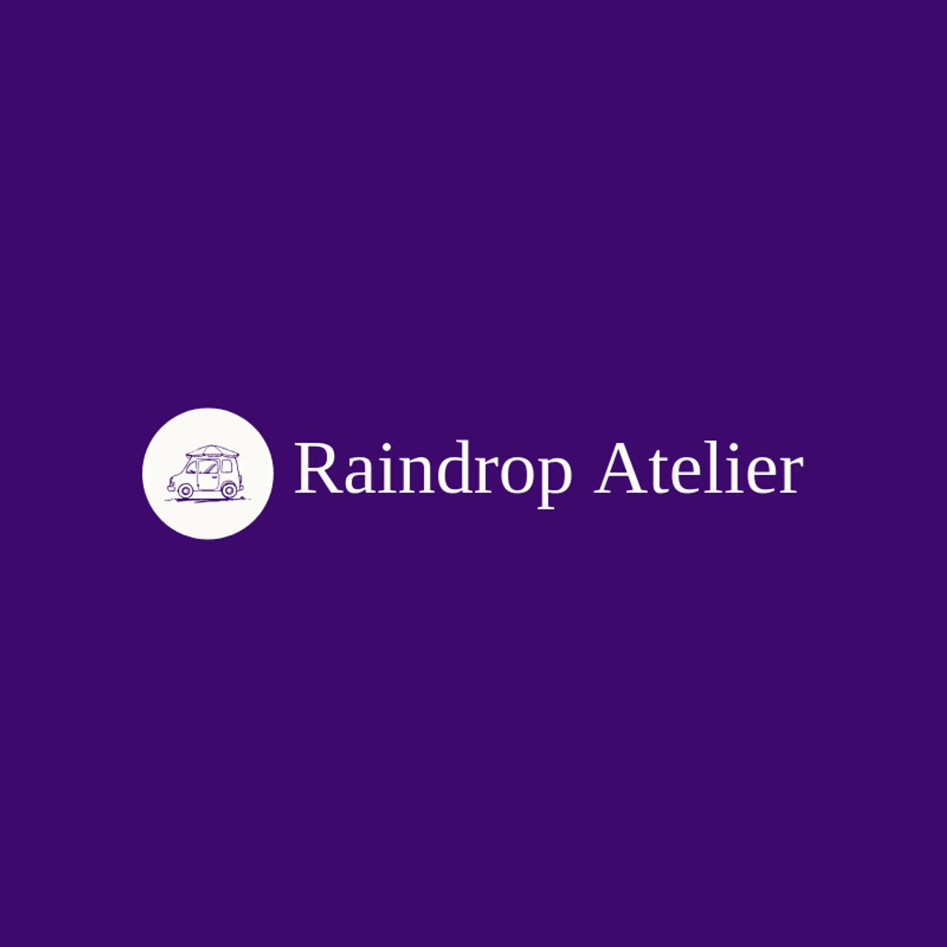 Raindrop Atelier logo for umbrella