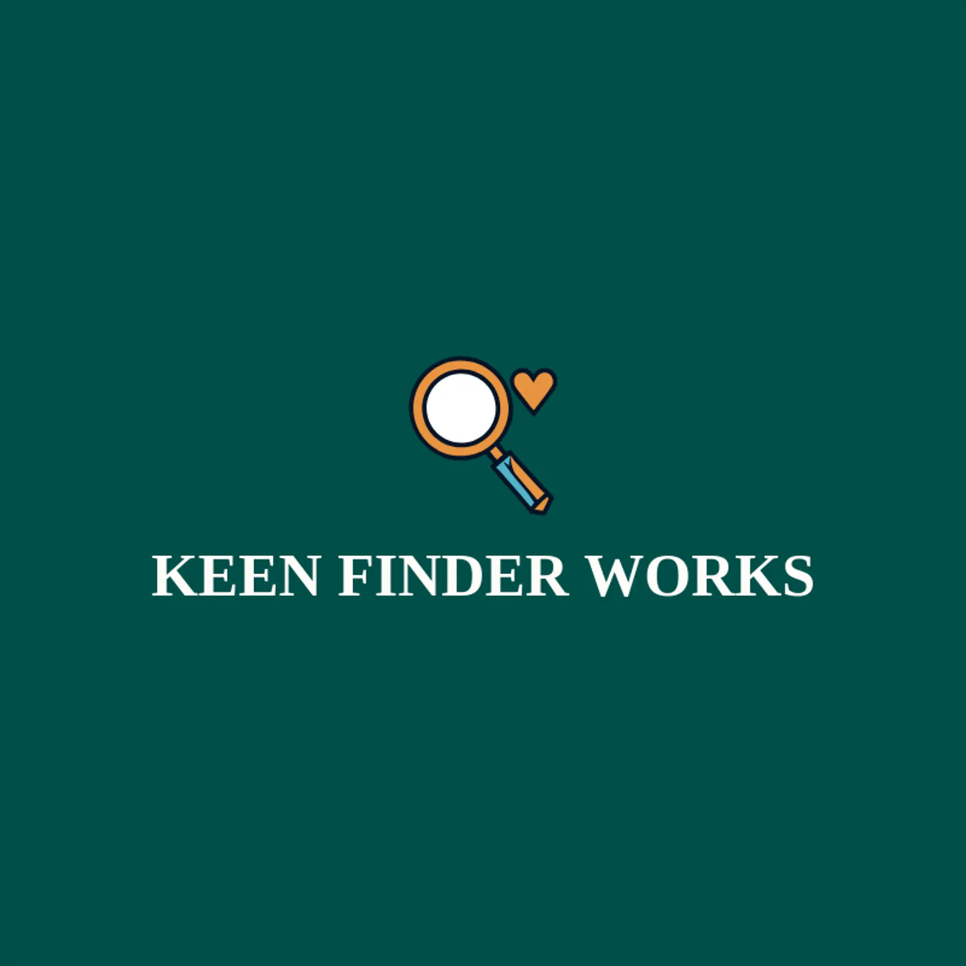 Keen Finder Works logo for magnifying glass