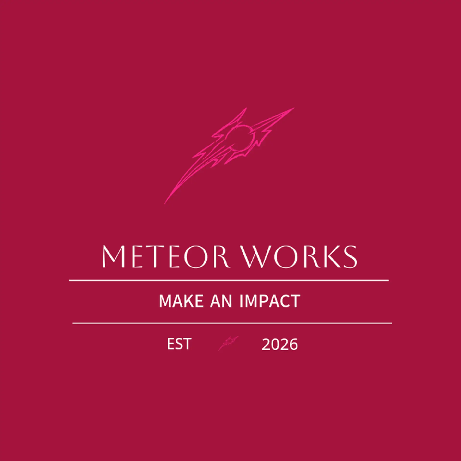 Meteor Works logo for superhero