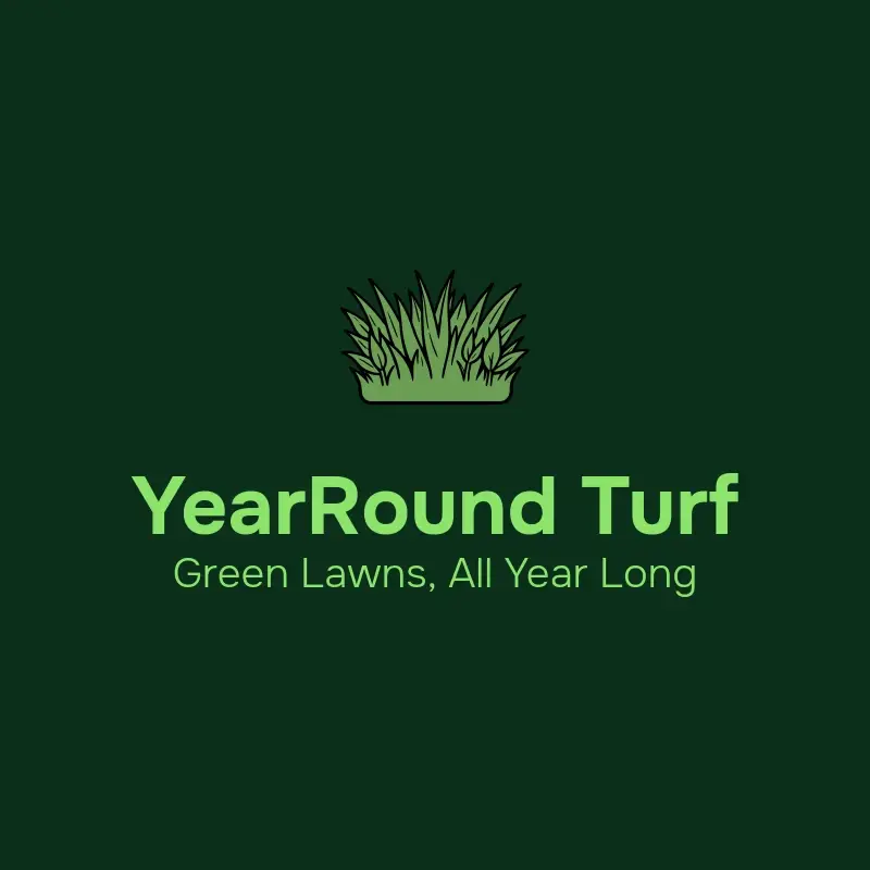 The domain name YearRound Turf as a branded logo with a color icon
