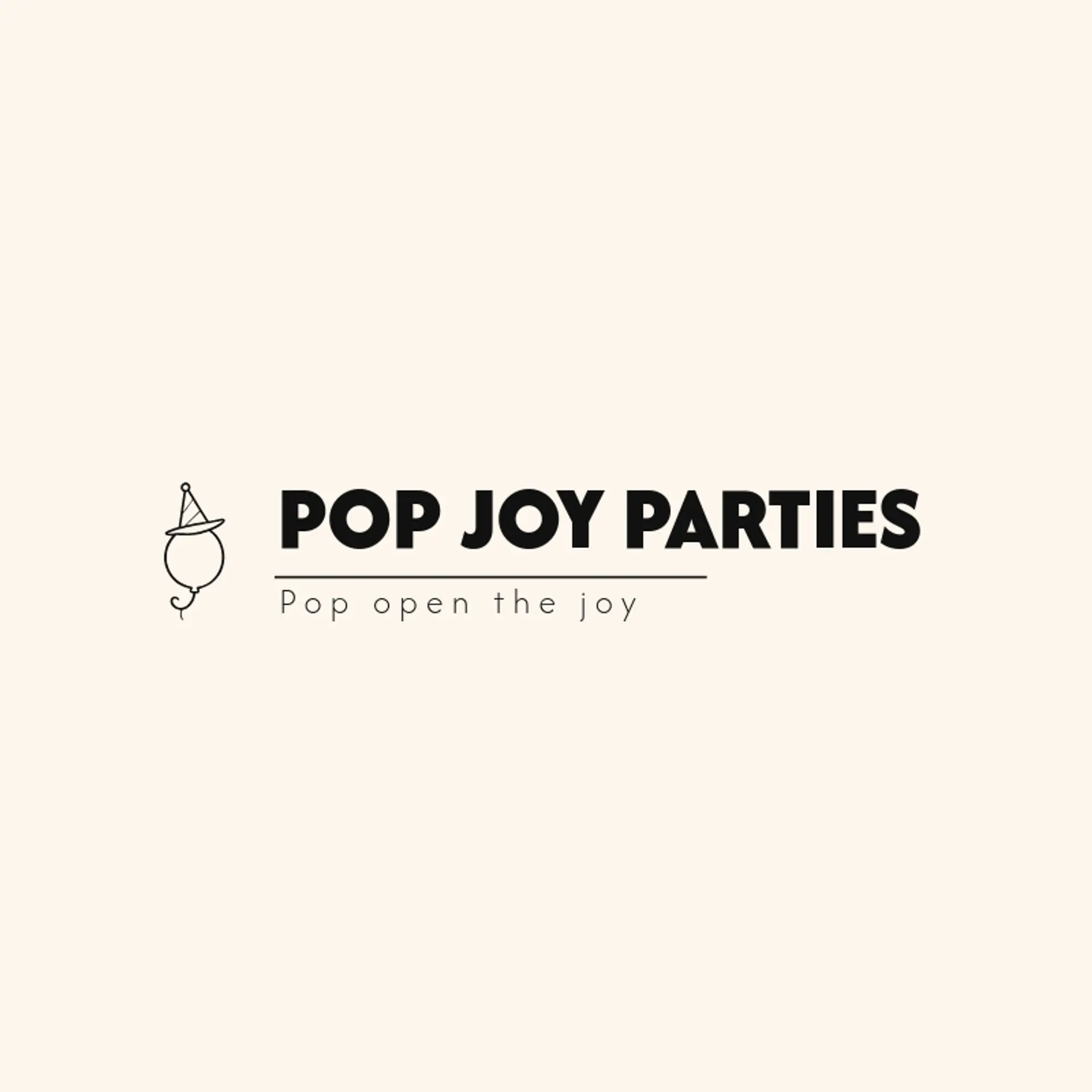Pop Joy Parties logo for birthday