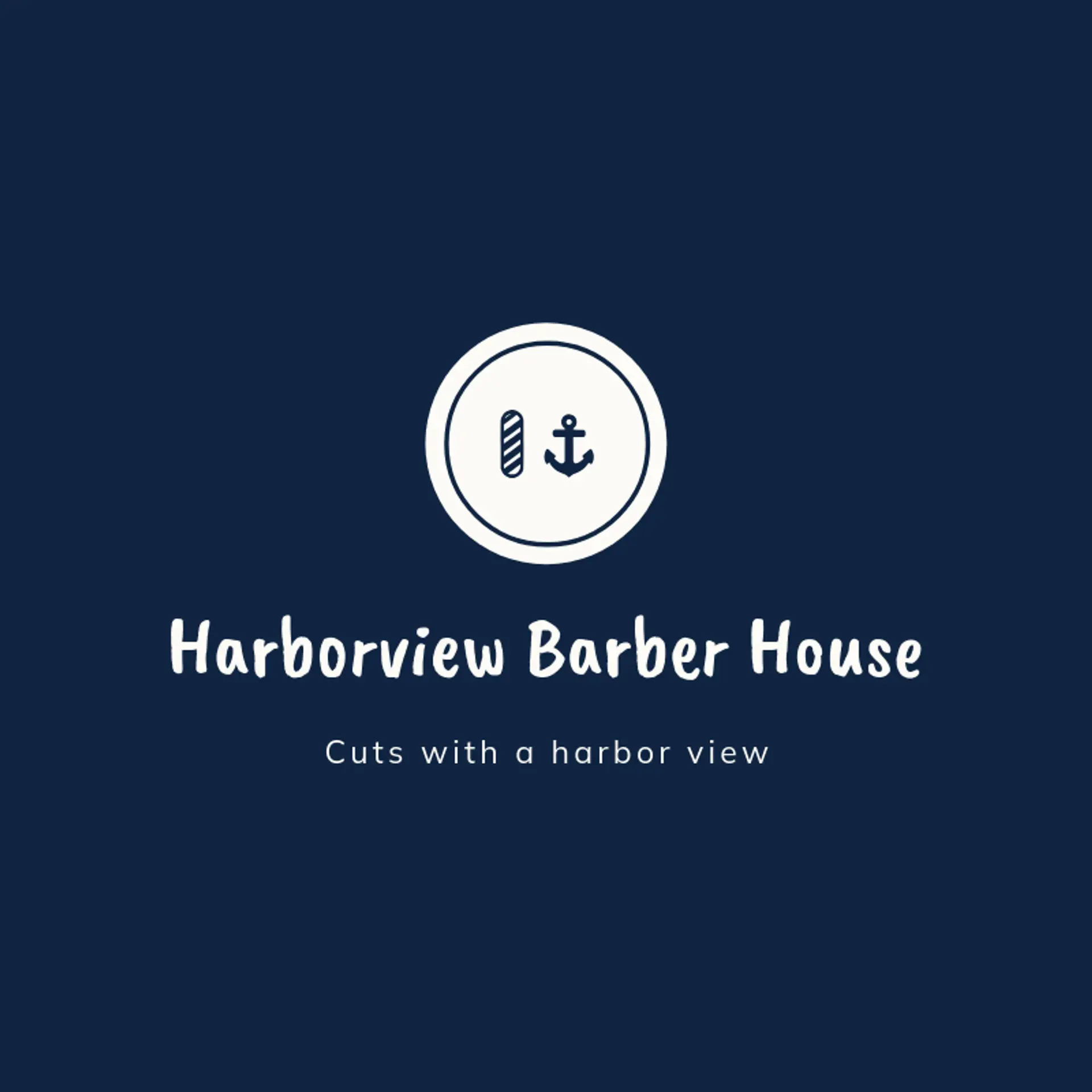 Harborview Barber House logo for men salon