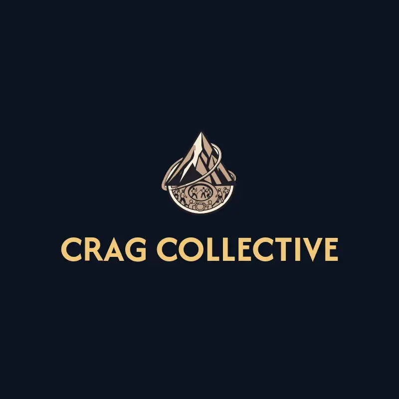 The group name Crag Collective as a branded logo with a single color icon