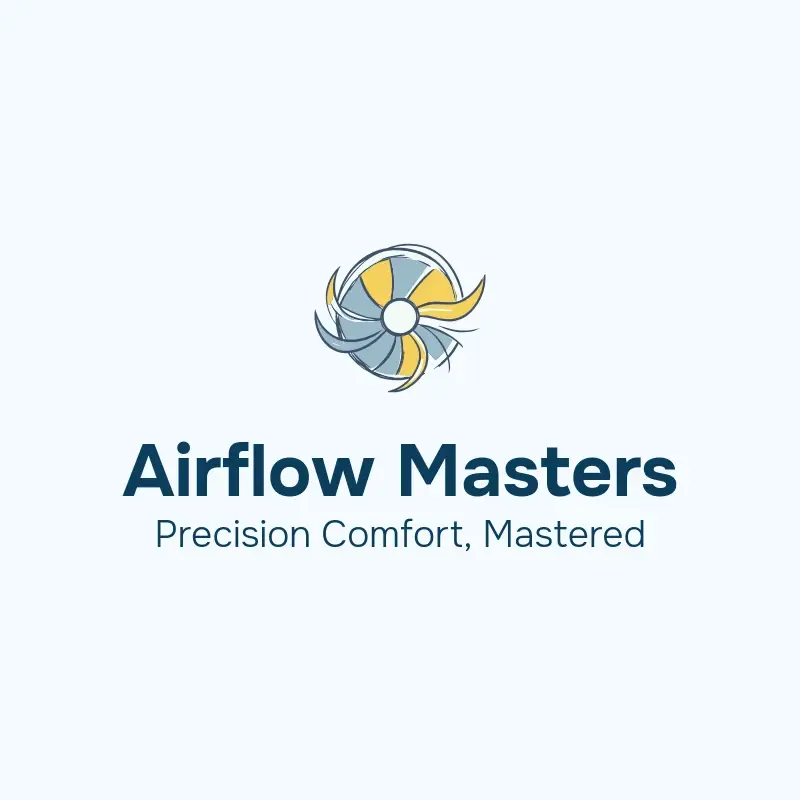 The HVAC name Airflow Masters as a branded logo with a color icon