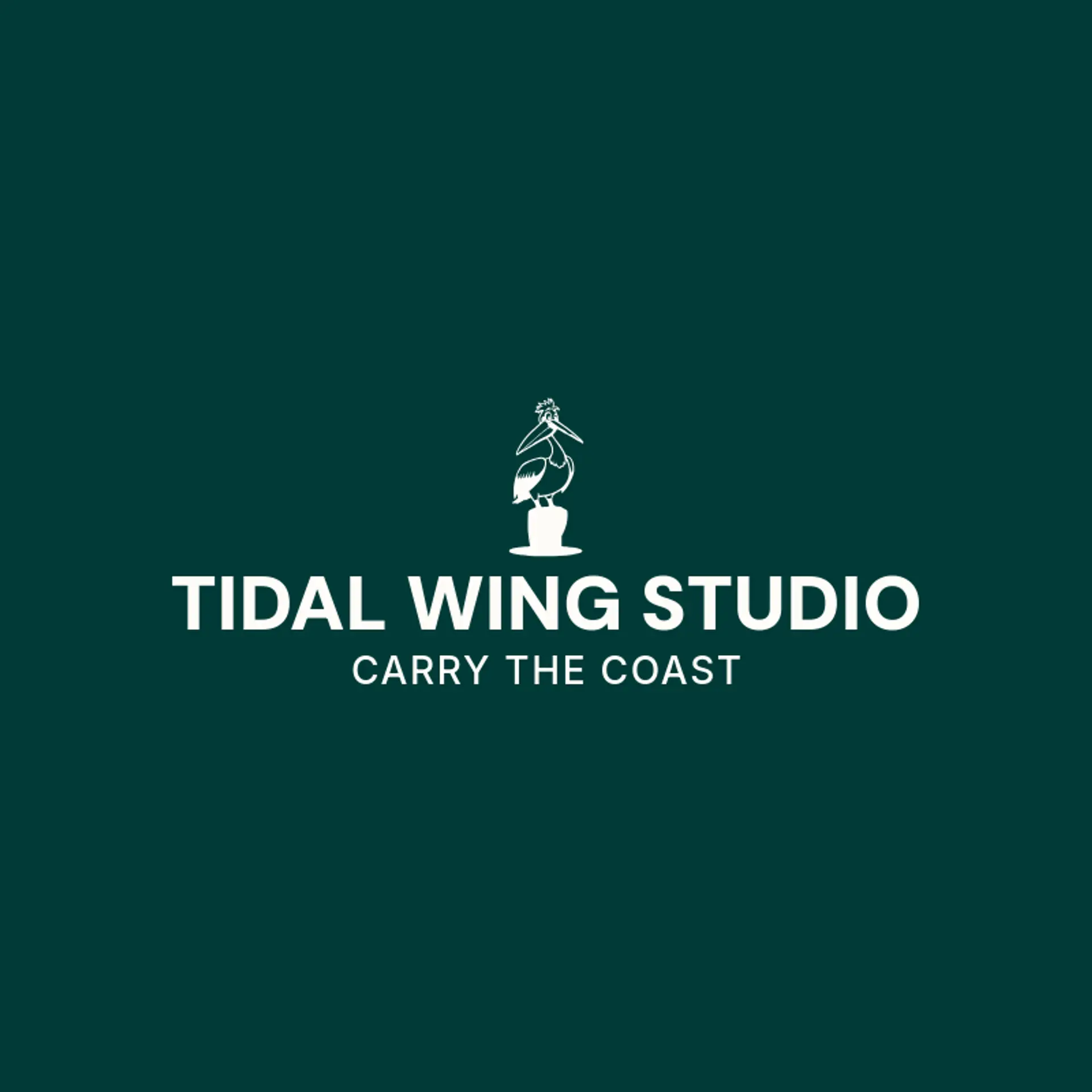 Tidal Wing Studio logo for pelican