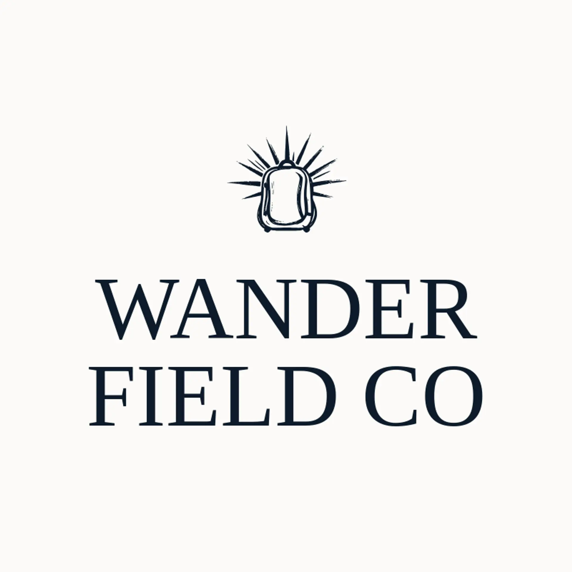 Wander Field Co logo for backpack