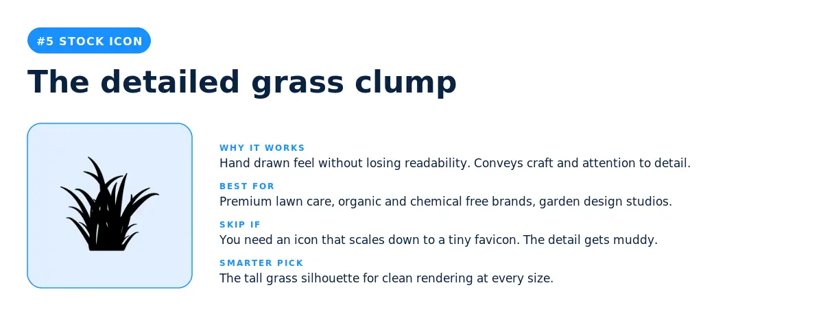 The detailed grass clump stock icon