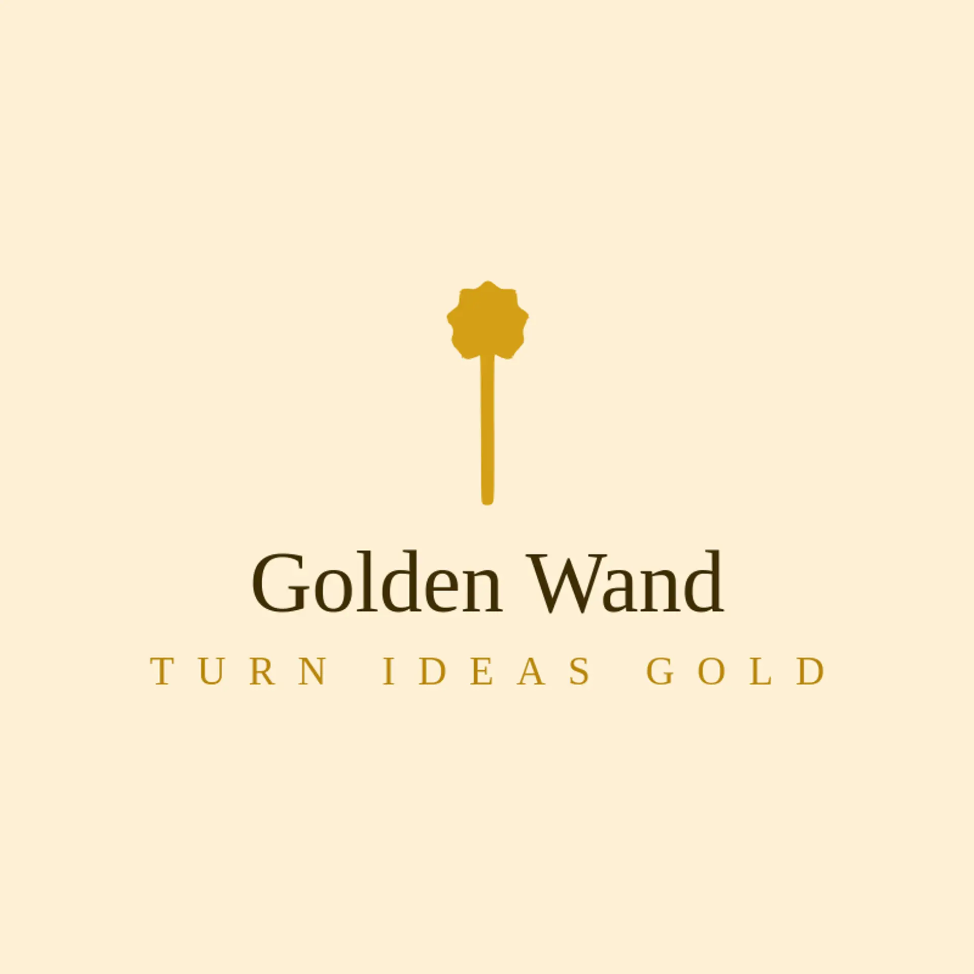 Golden Wand logo for wizard