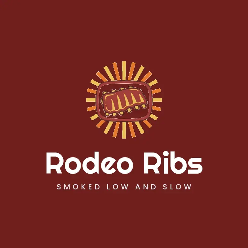 The food truck name Rodeo Ribs as a branded logo in a retro style