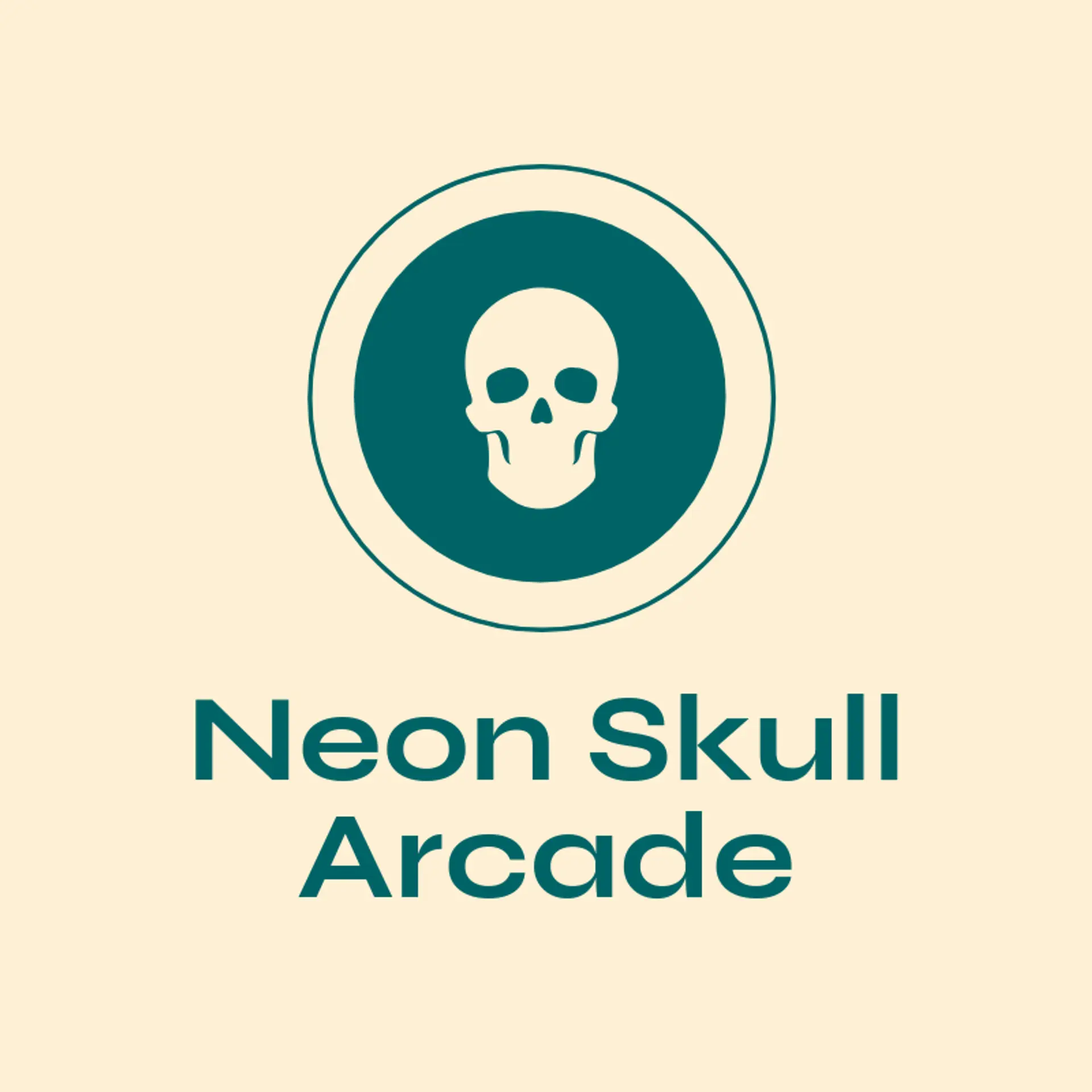 Neon Skull Arcade logo for skull