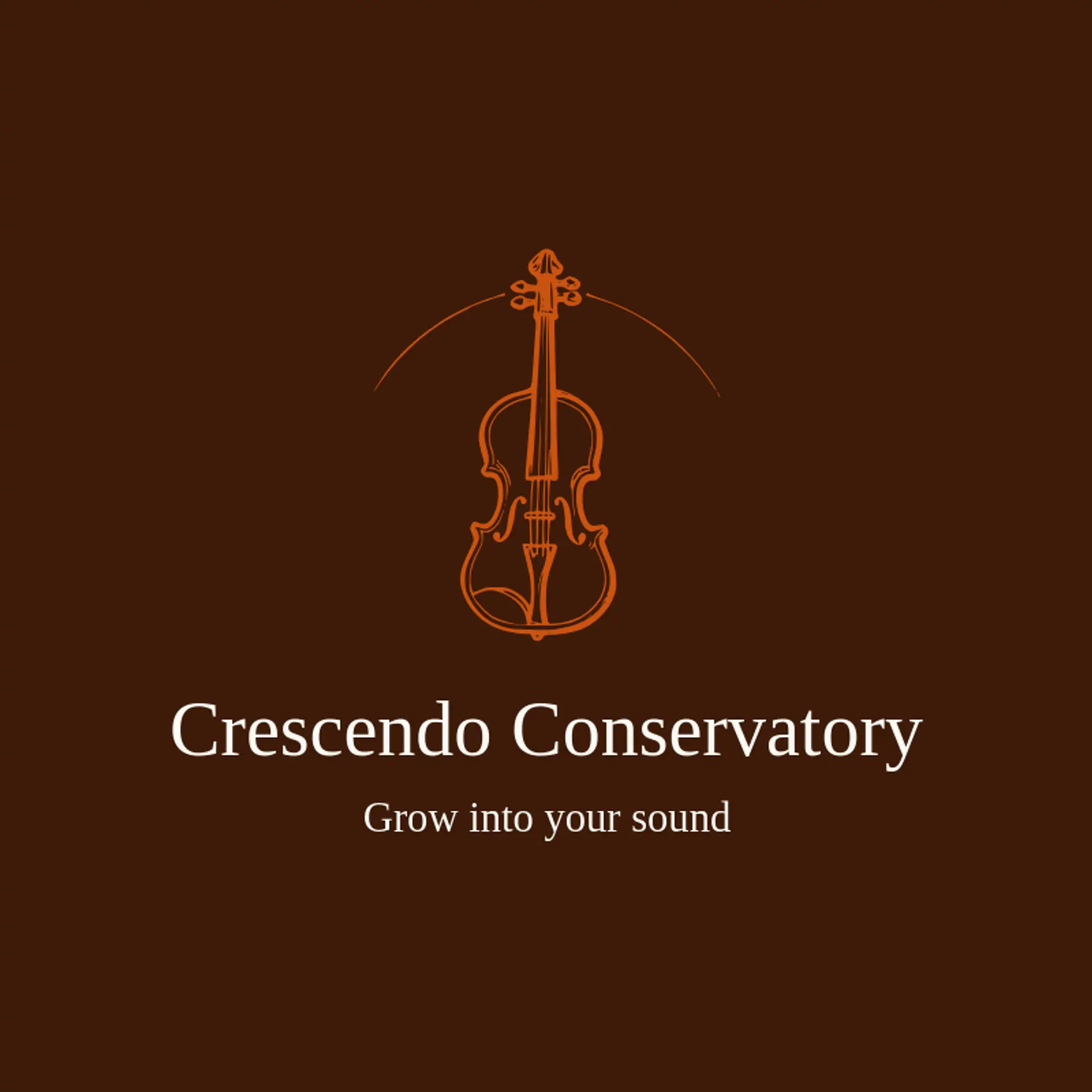 Crescendo Conservatory logo for violin