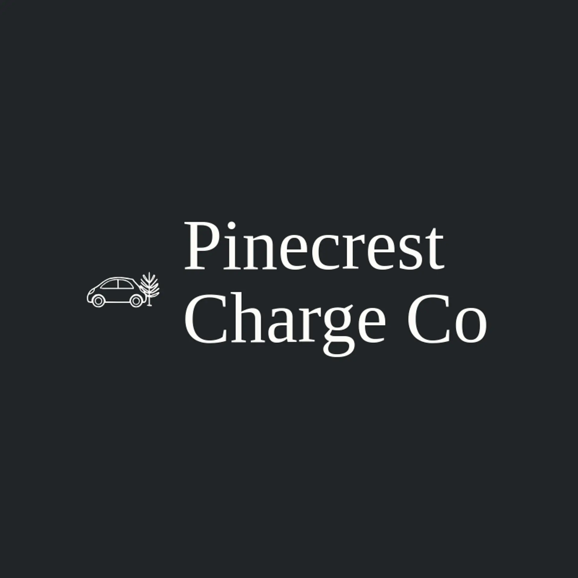 Pinecrest Charge Co logo for electric car