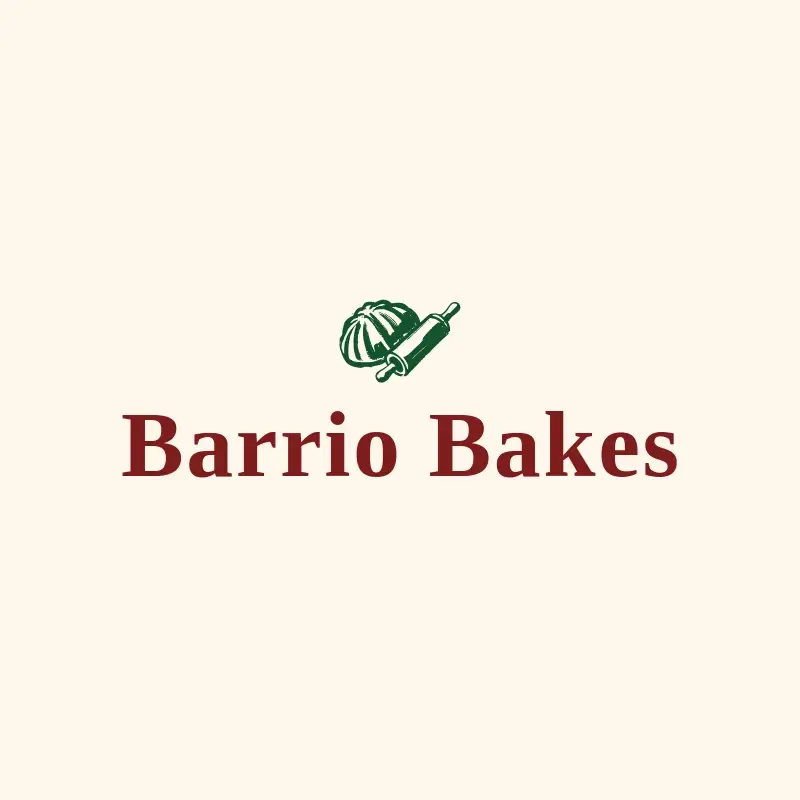 The Mexican restaurant name Barrio Bakes as a branded logo with a single color icon