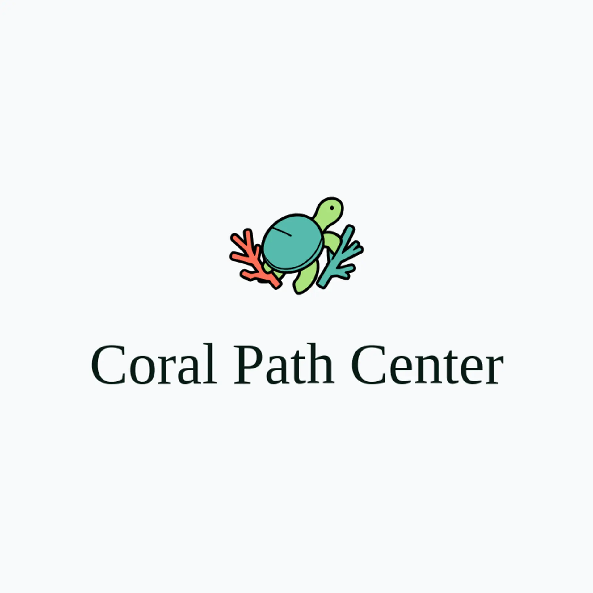 Coral Path Center logo for sea turtle