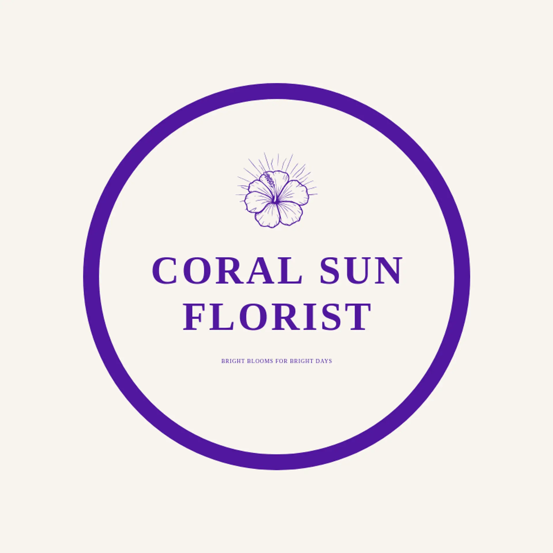 Coral Sun Florist logo for hibiscus