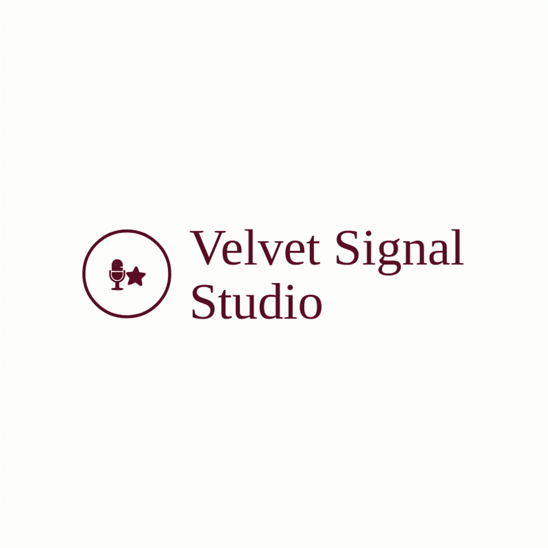 Velvet Signal Studio logo for content creator