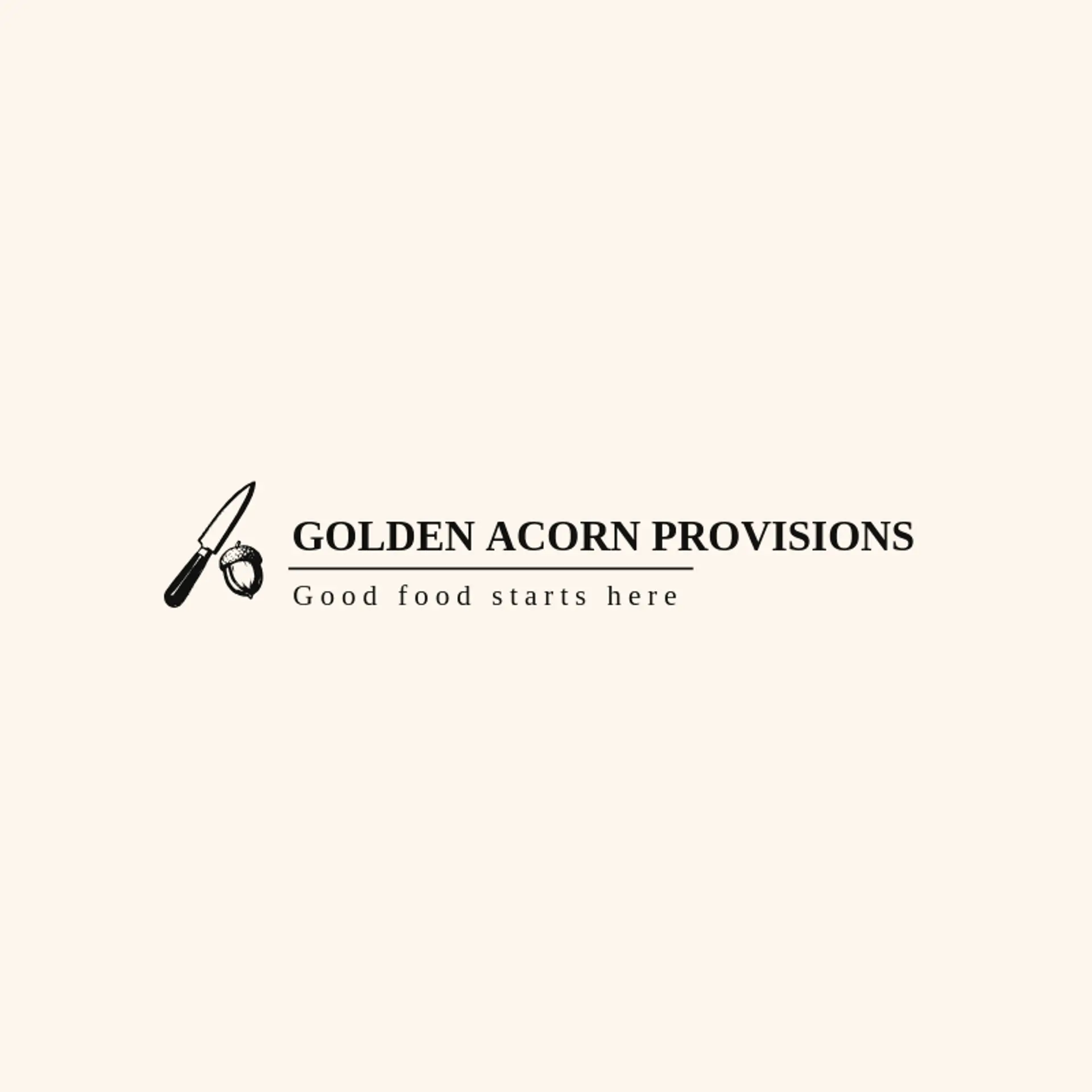 Golden Acorn Provisions logo for knife