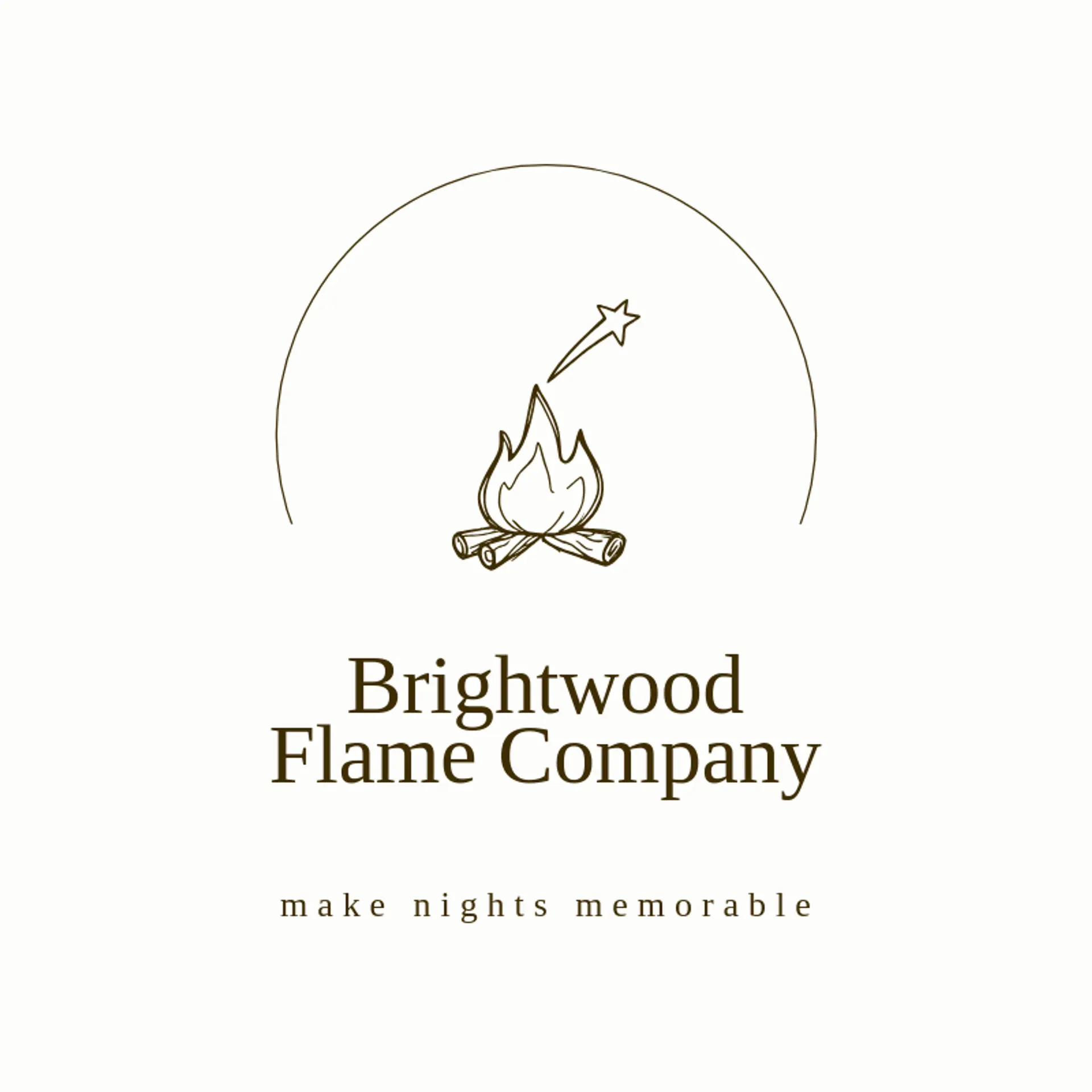 Brightwood Flame Company logo for campfire