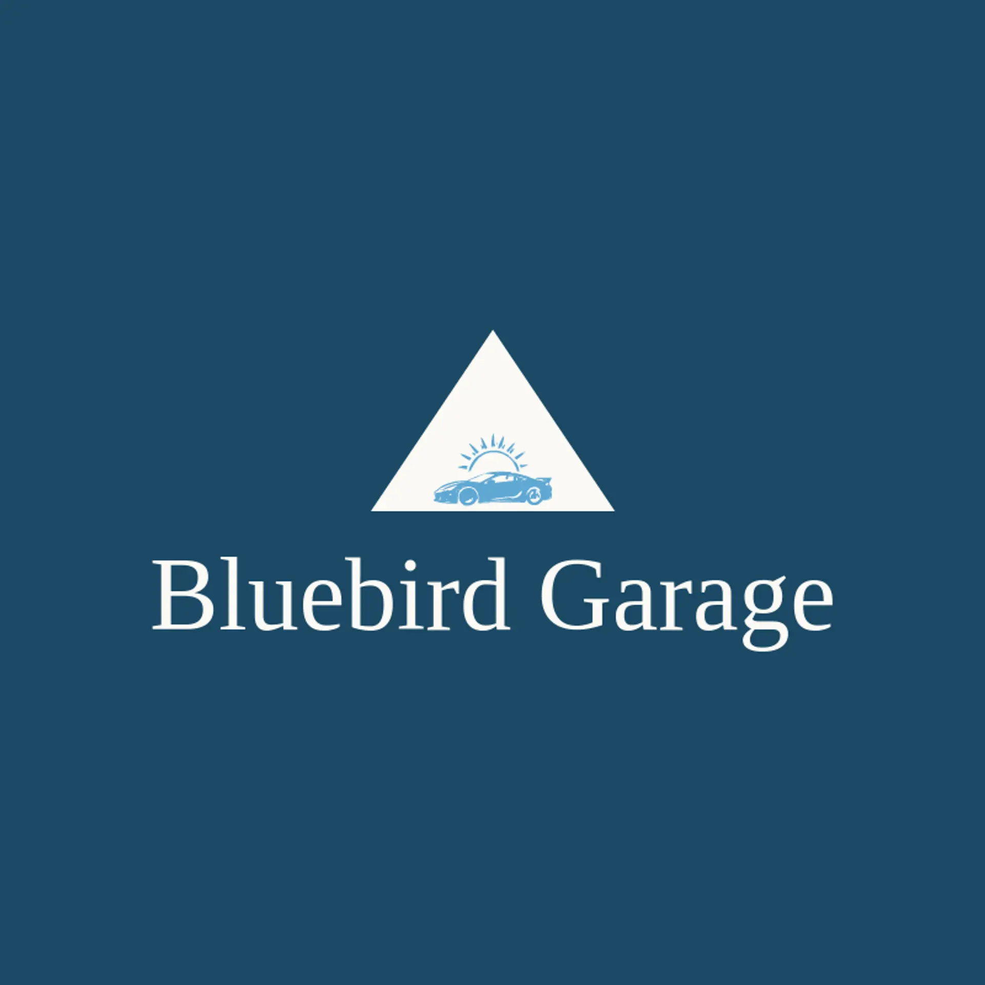 Bluebird Garage logo for sports car