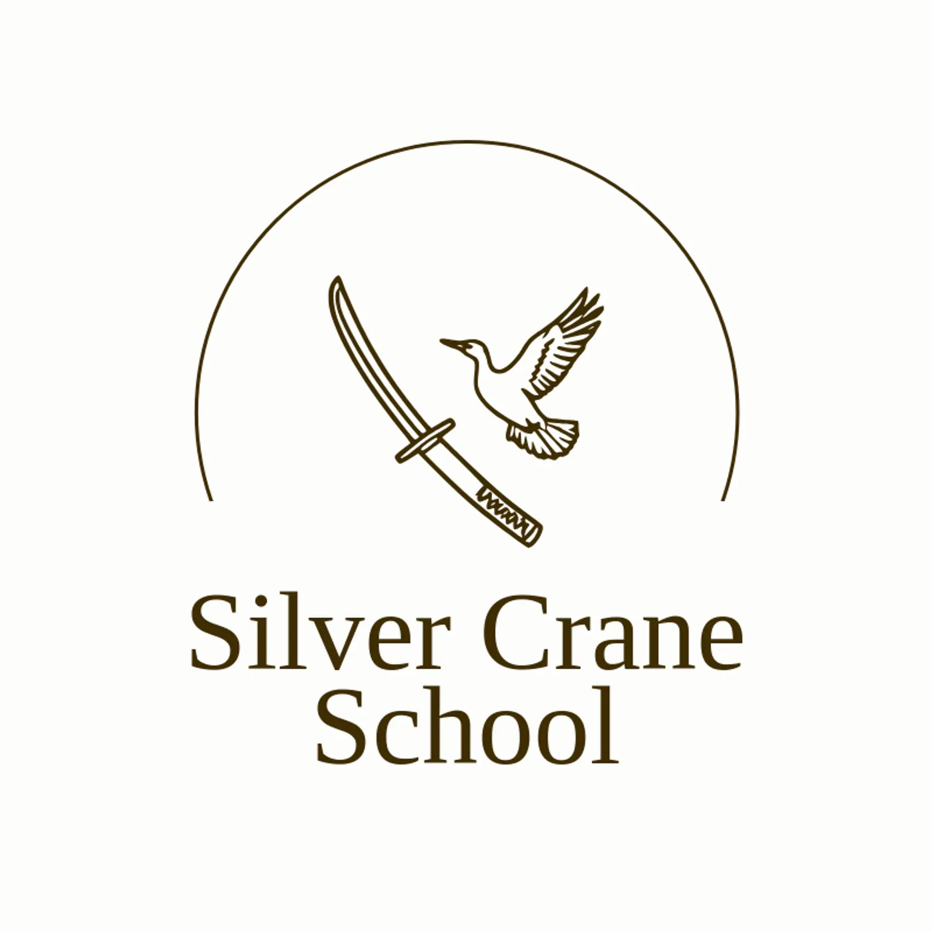 Silver Crane School logo for katana
