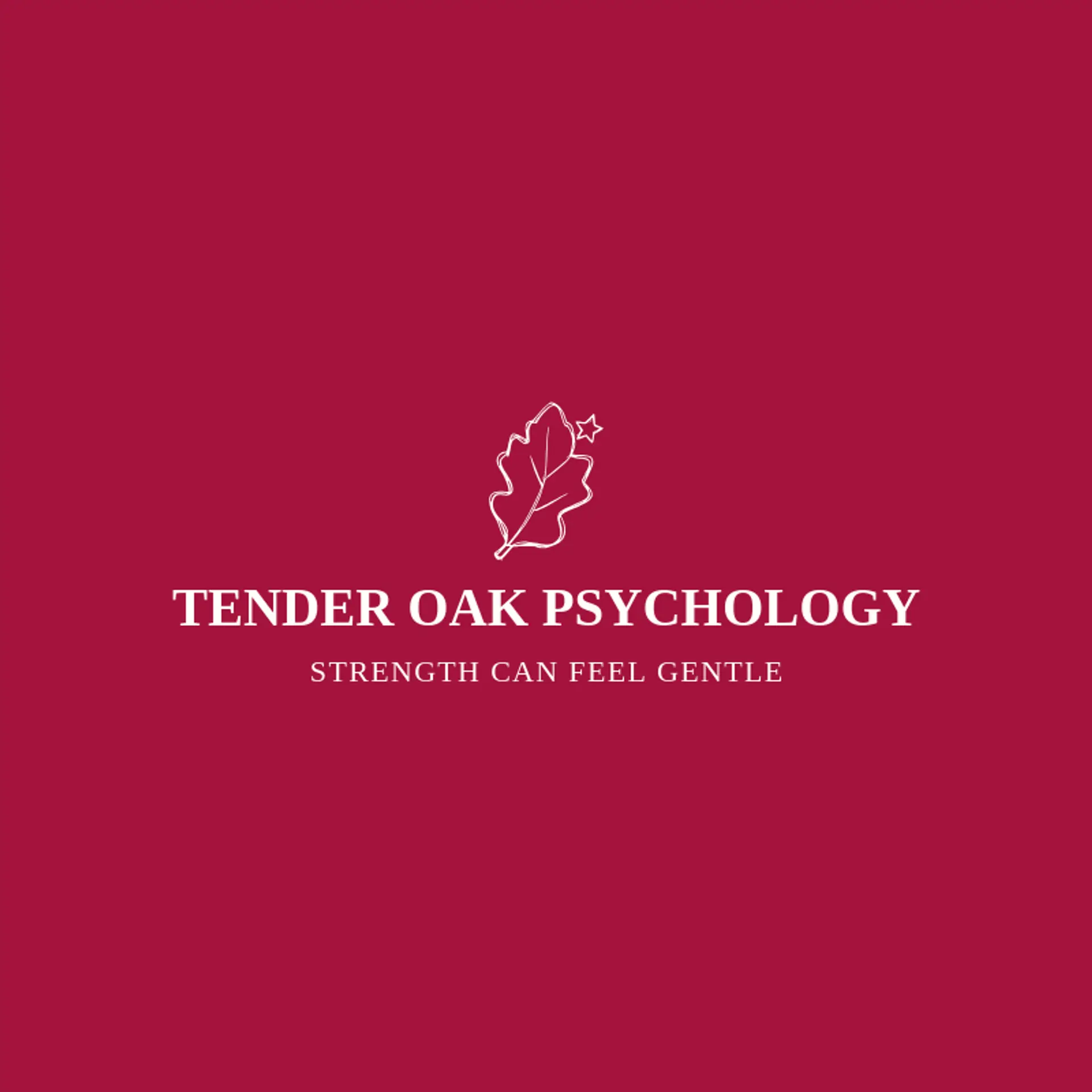Tender Oak Psychology logo for psychologist