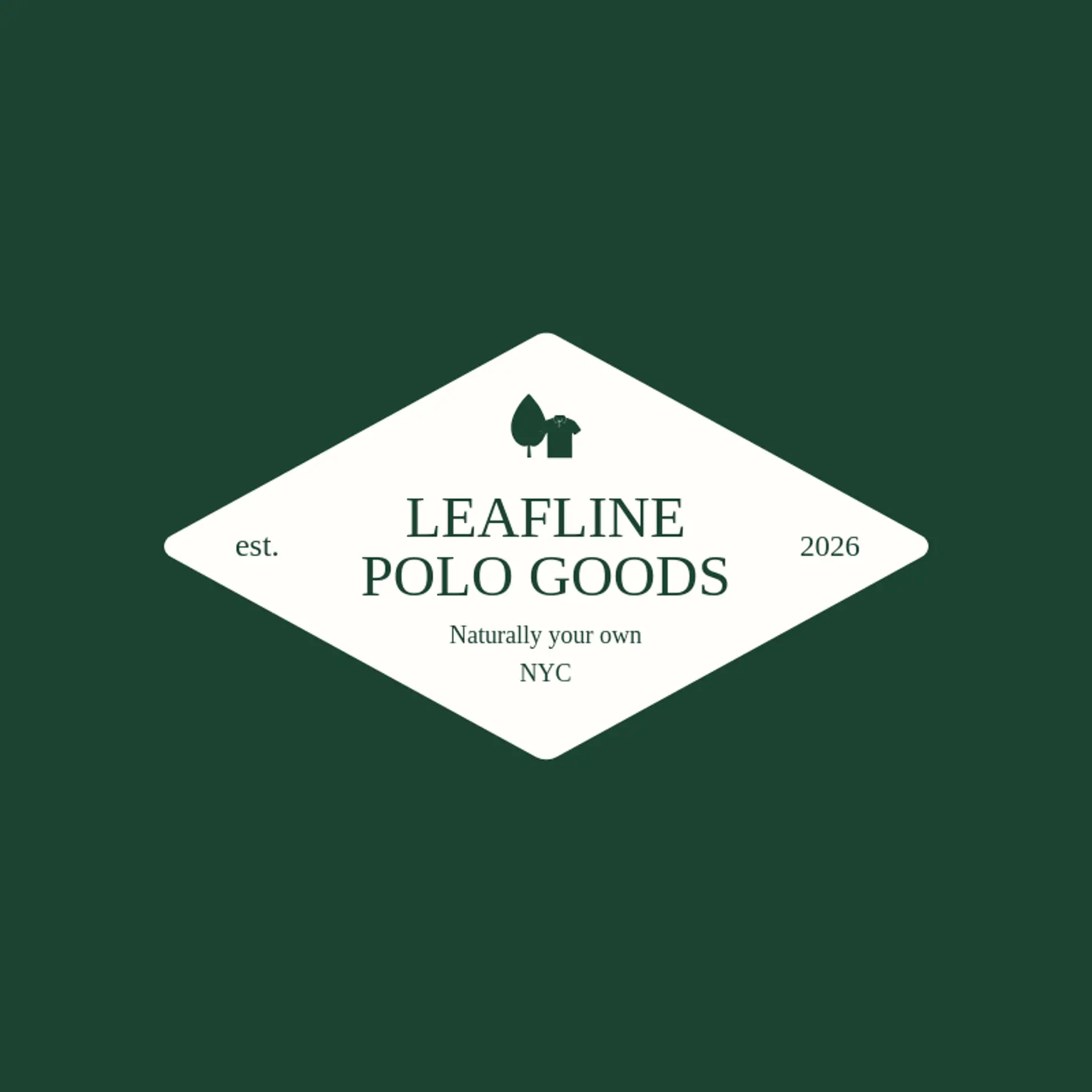 Leafline Polo Goods logo for polo shirt