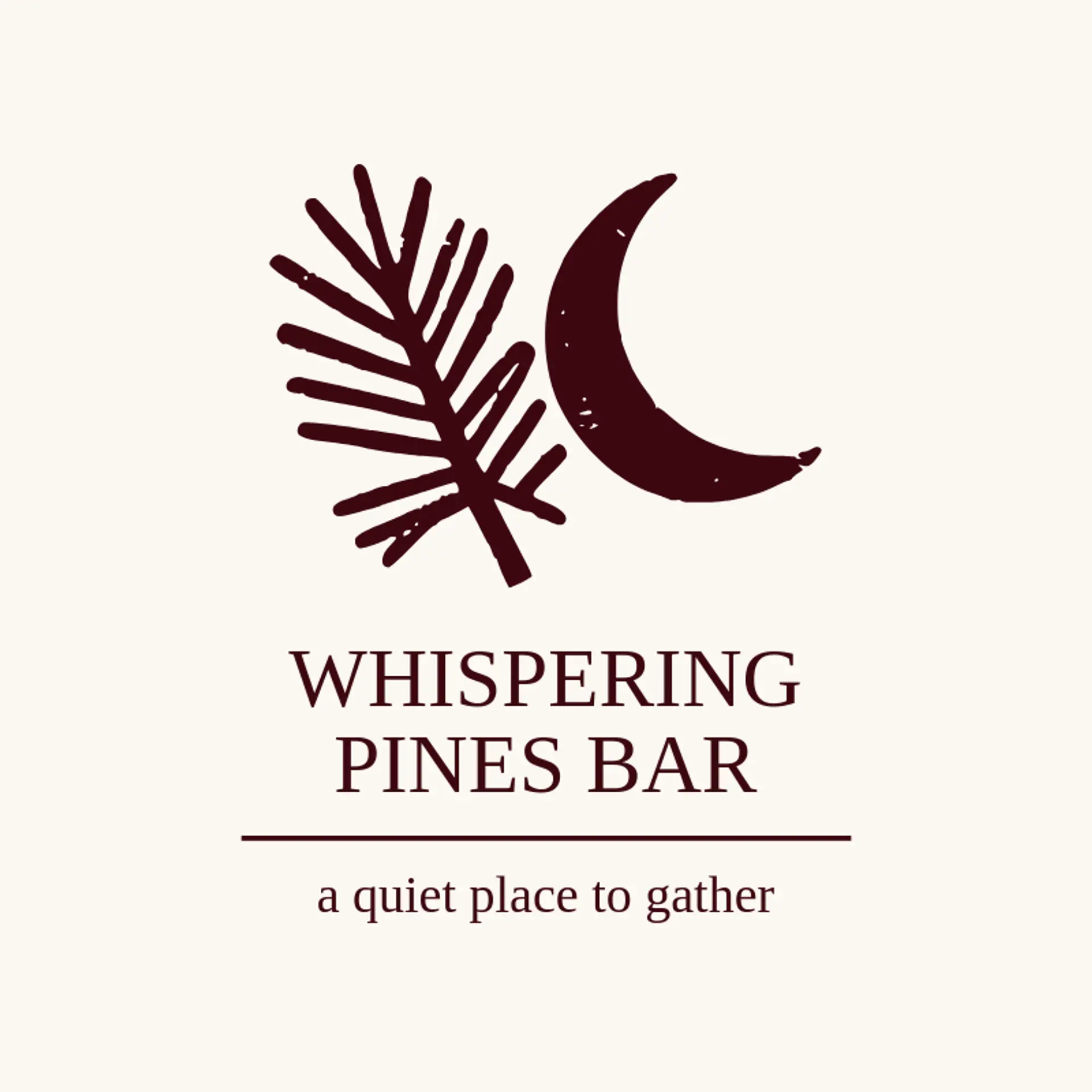 Whispering Pines Bar logo for speakeasy