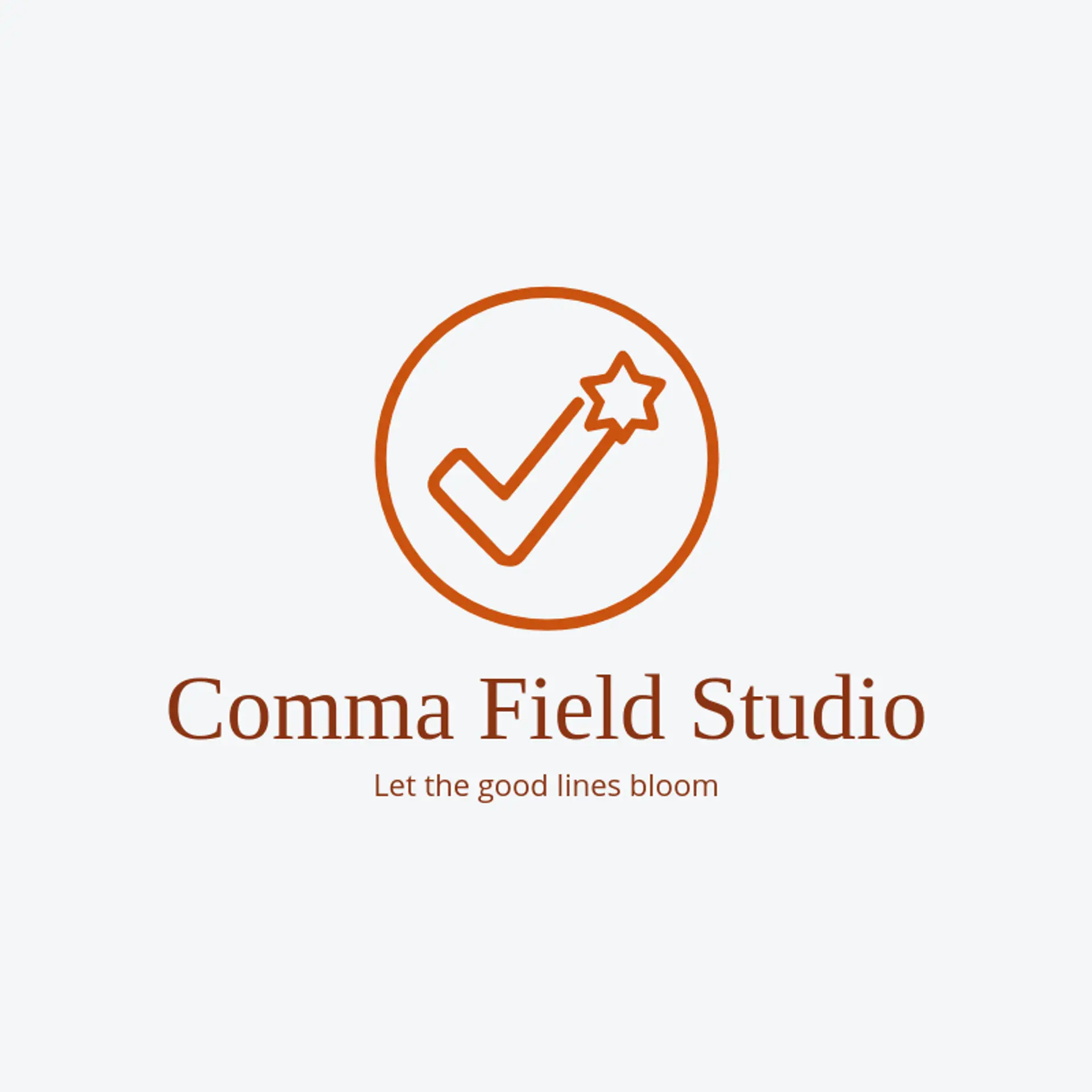 Comma Field Studio logo for editor