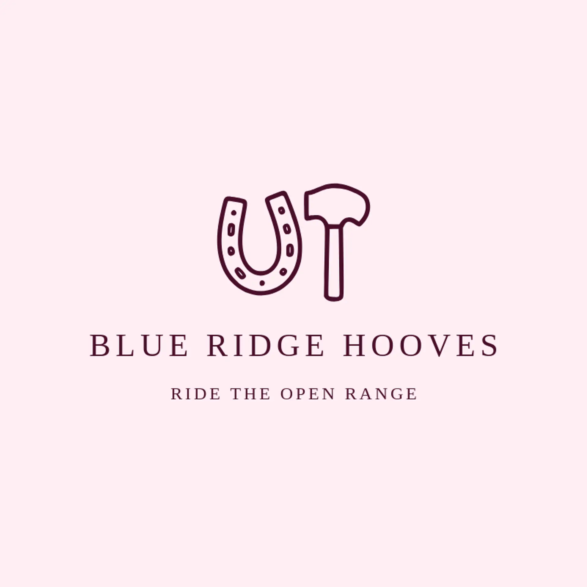 Blue Ridge Hooves logo for horseshoe