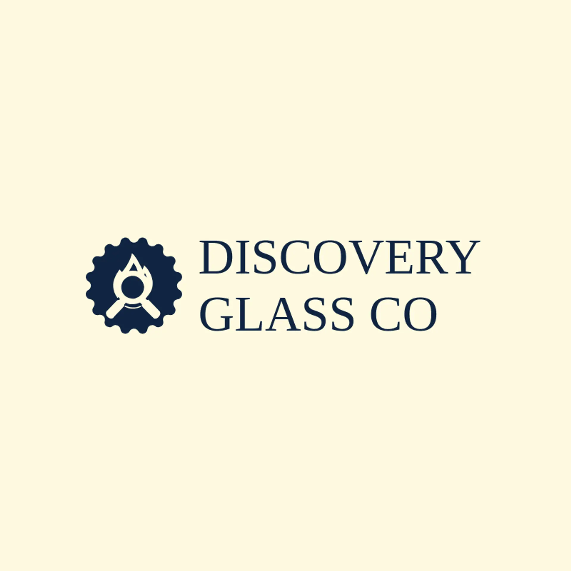 Discovery Glass Co logo for magnifying glass