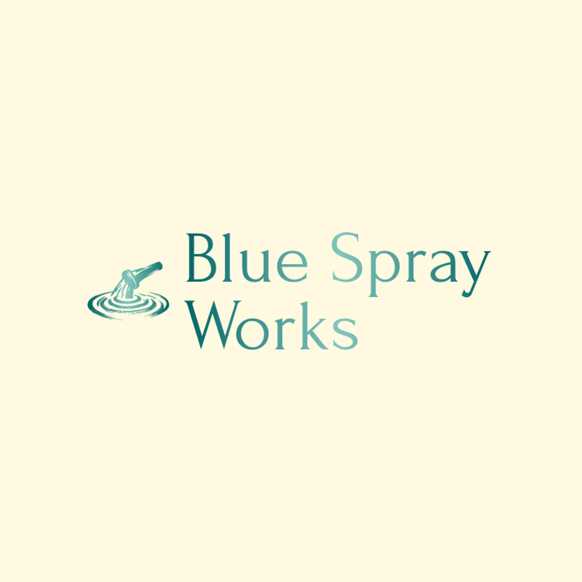 Blue Spray Works logo for pressure wash