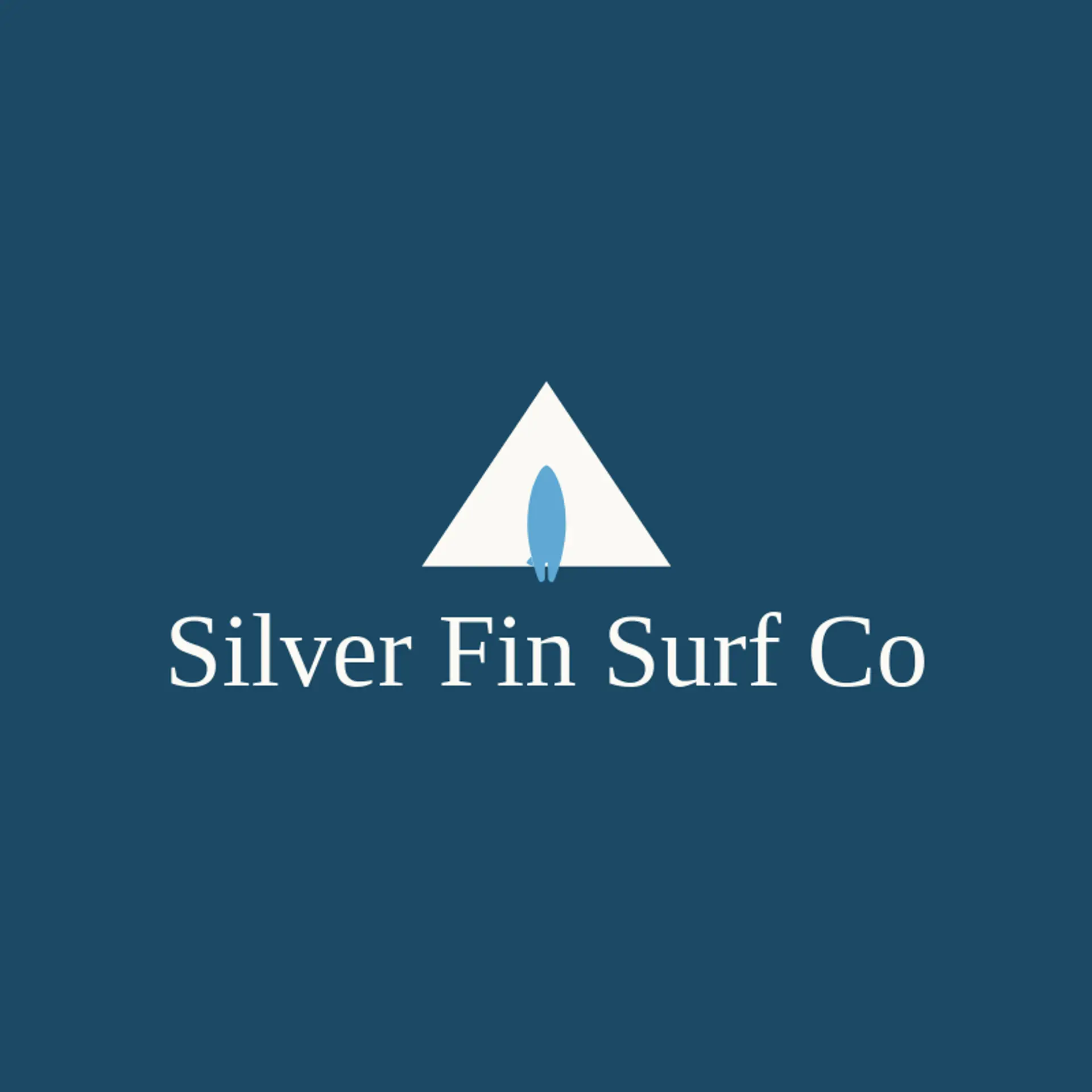 Silver Fin Surf Co logo for surfboard